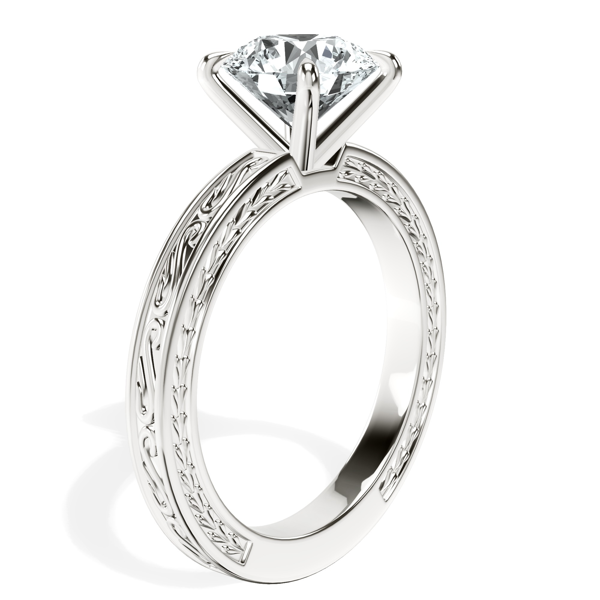 Ivory Vintage Solitaire Lab Diamond Ring top view