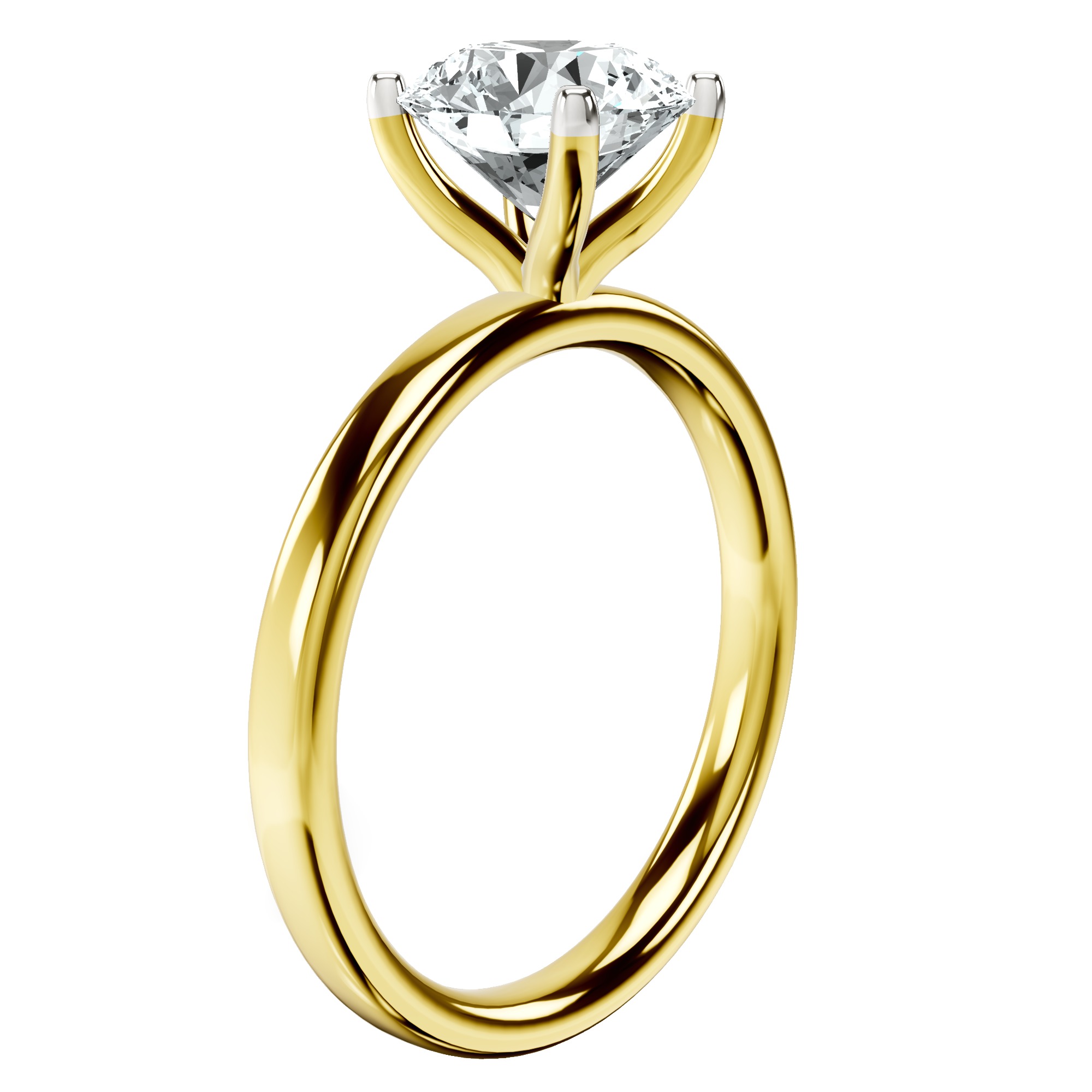 Four Prong Solitaire 2mm Lab Diamond Ring top view