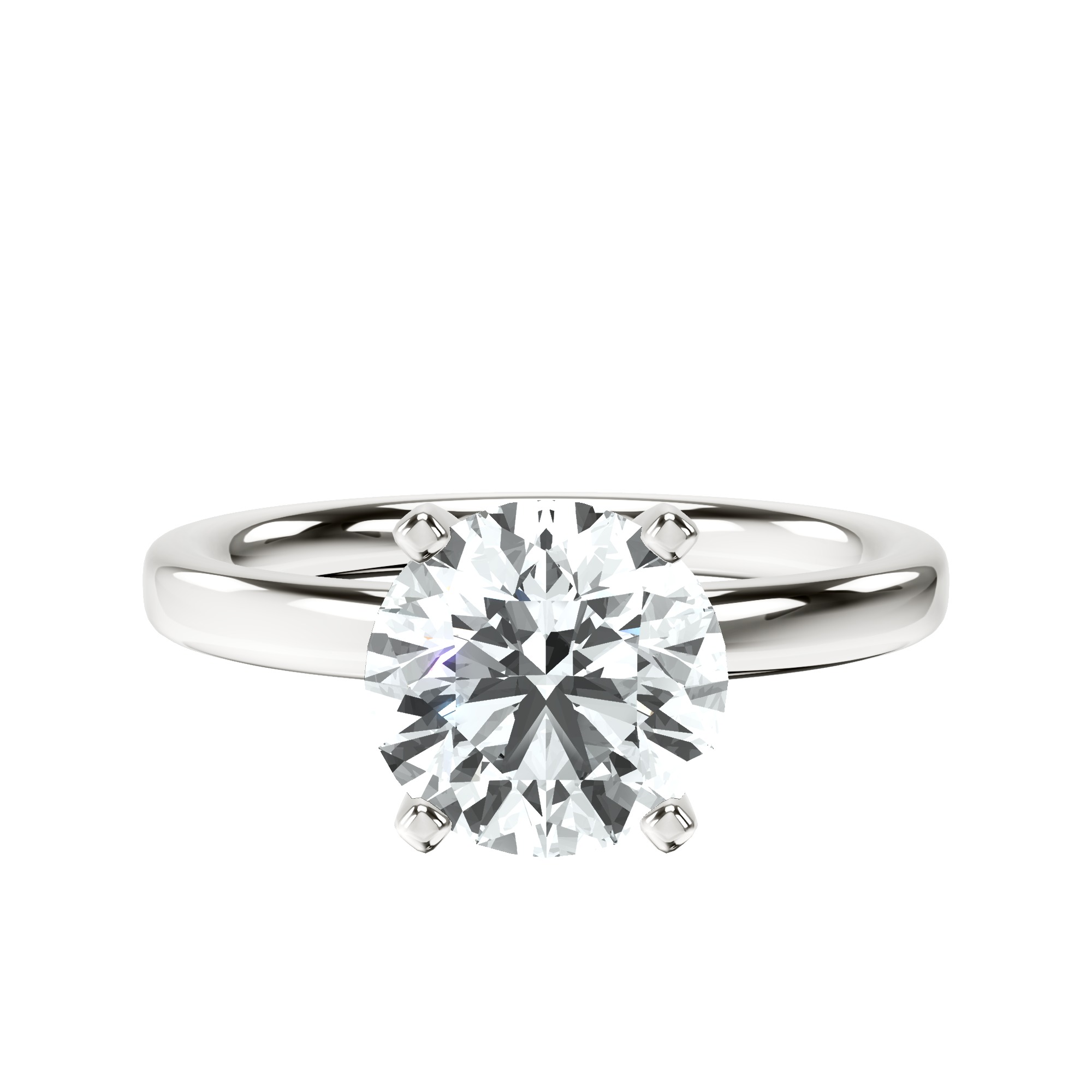 Four Prong Solitaire 2mm Lab Diamond Ring front view