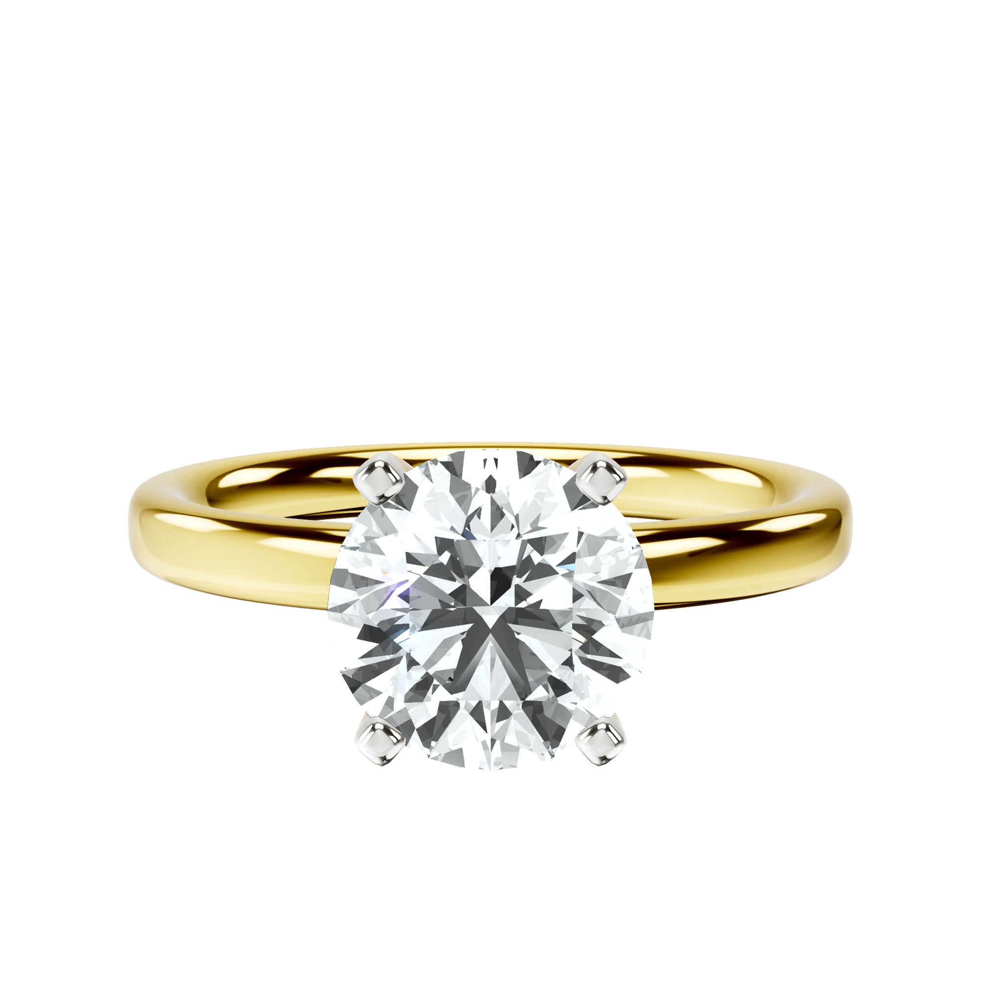 Four Prong Solitaire 2mm Lab Diamond Ring front view