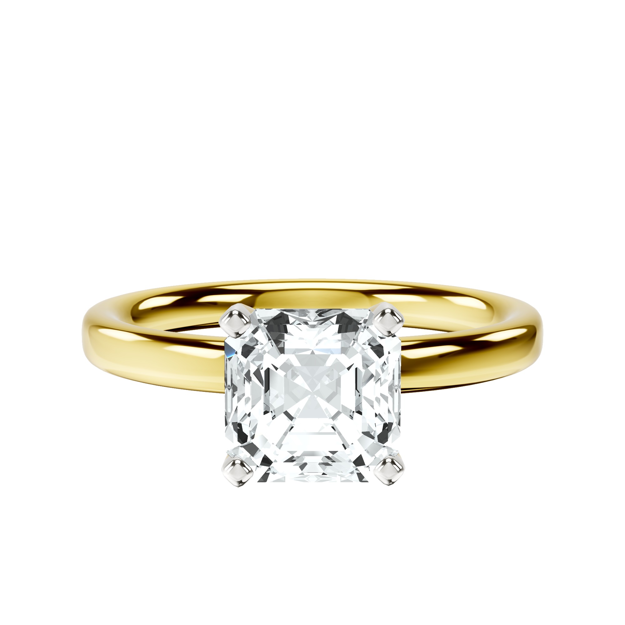 Four Prong Solitaire 2mm Lab Diamond Ring front view