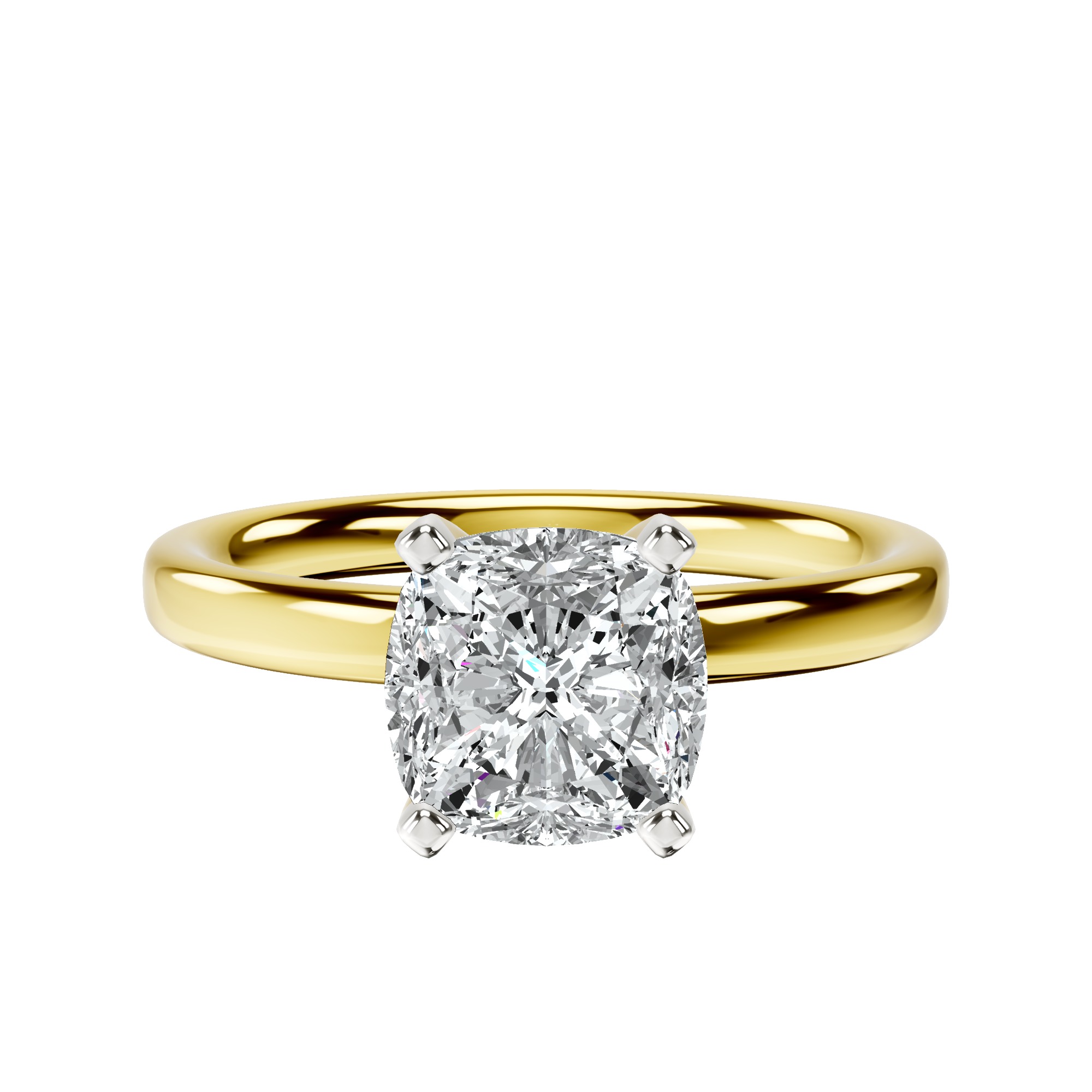 Four Prong Solitaire 2mm Lab Diamond Ring front view