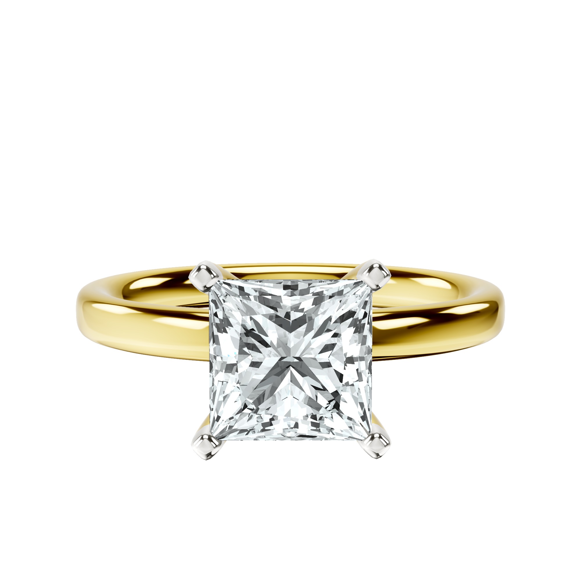 Four Prong Solitaire 2mm Lab Diamond Ring front view
