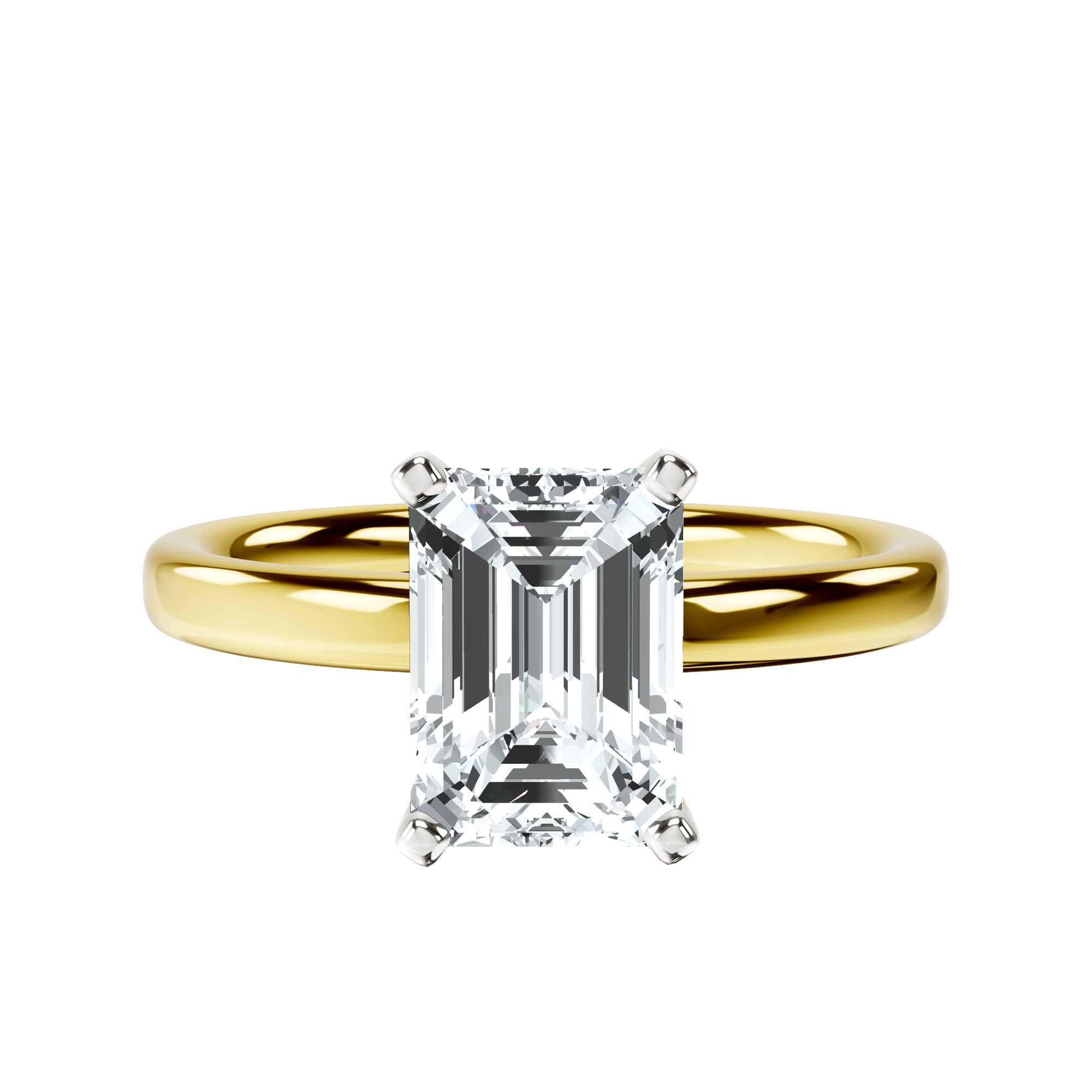 Four Prong Solitaire 2mm Lab Diamond Ring front view