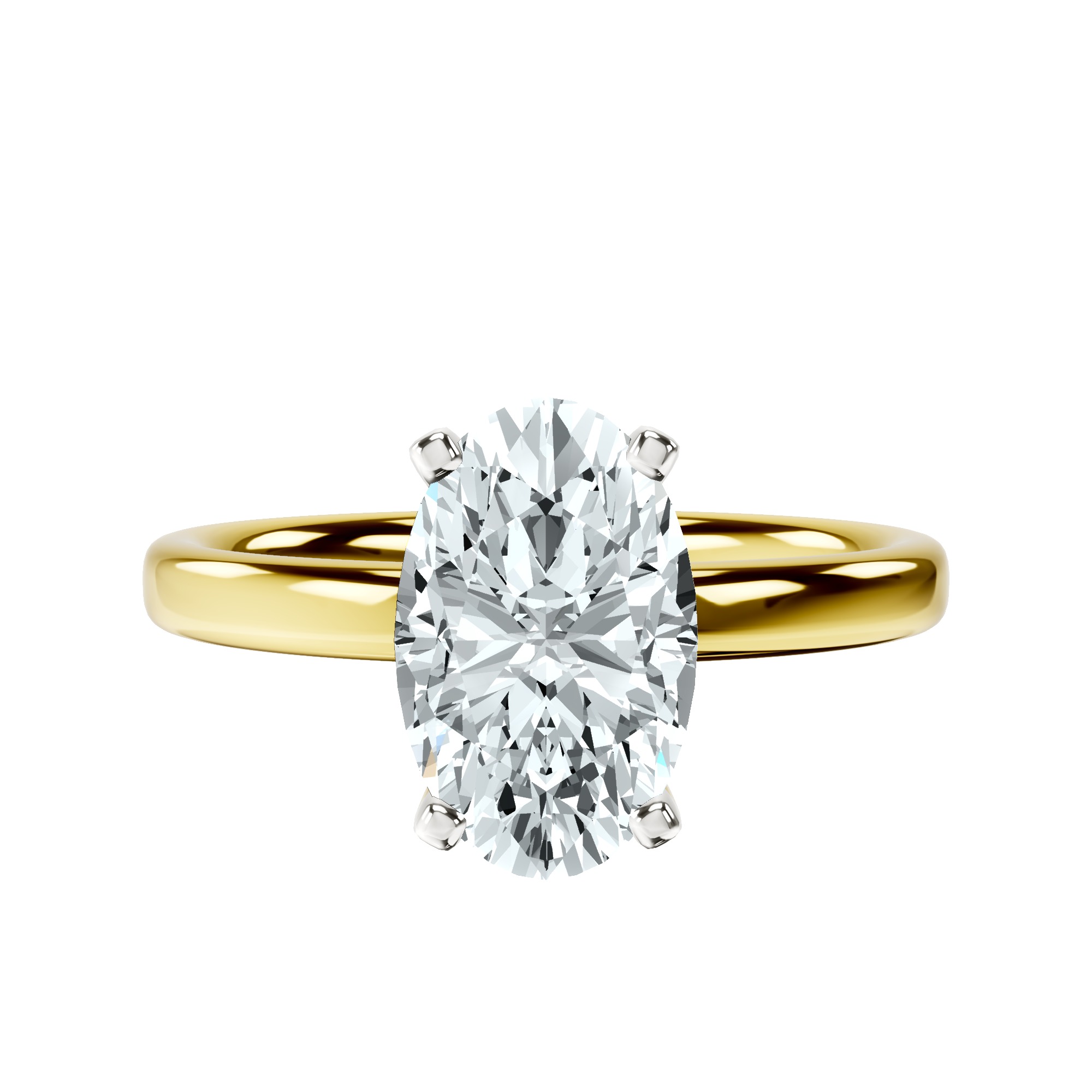 Four Prong Solitaire 2mm Lab Diamond Ring front view