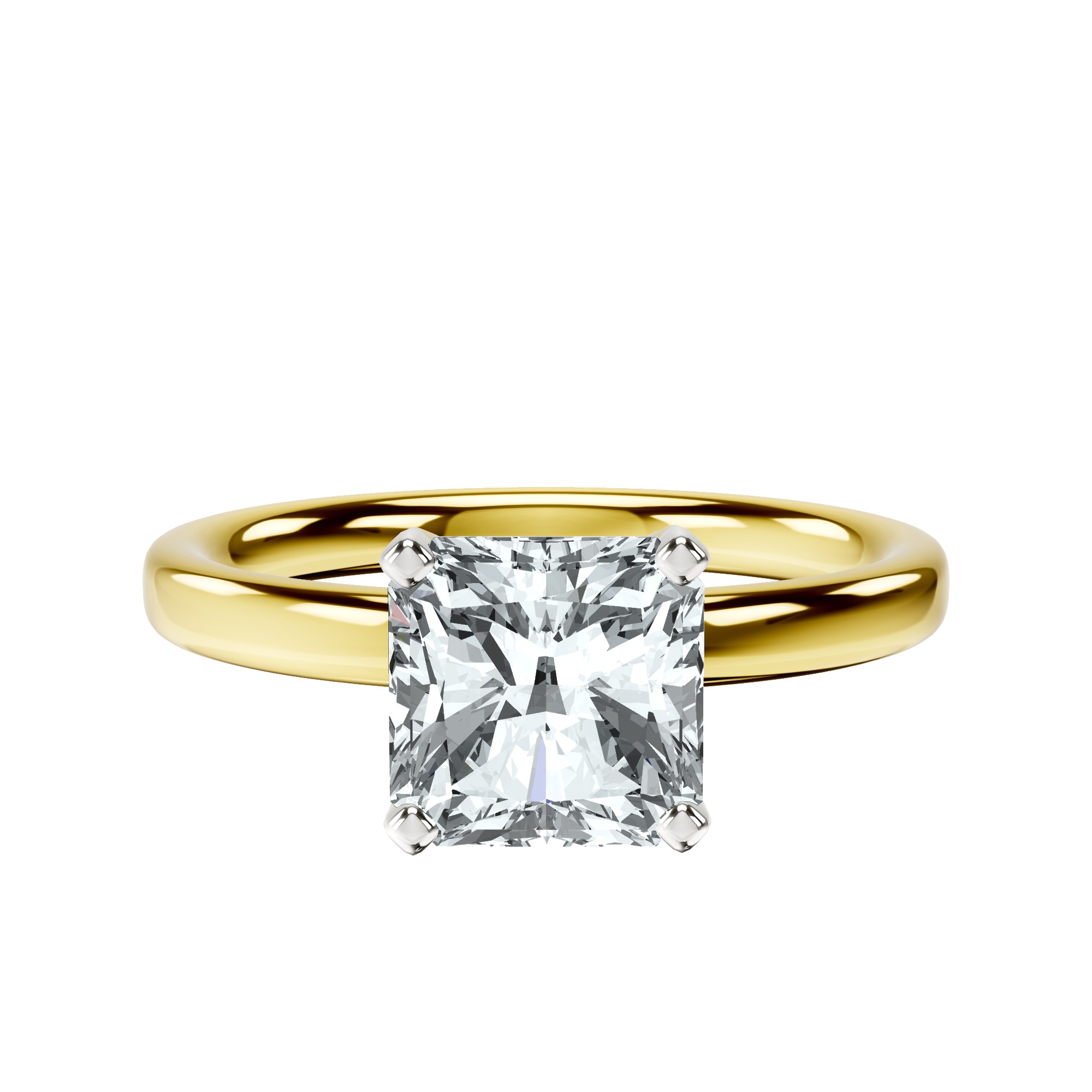 Four Prong Solitaire 2mm Lab Diamond Ring front view