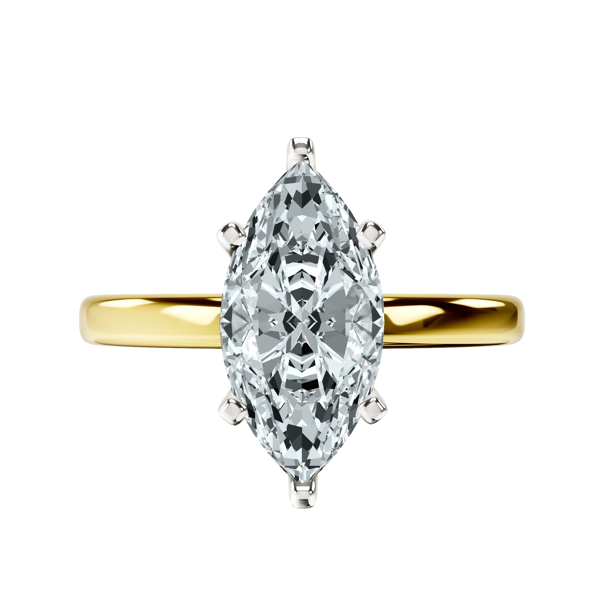 Four Prong Solitaire 2mm Lab Diamond Ring front view