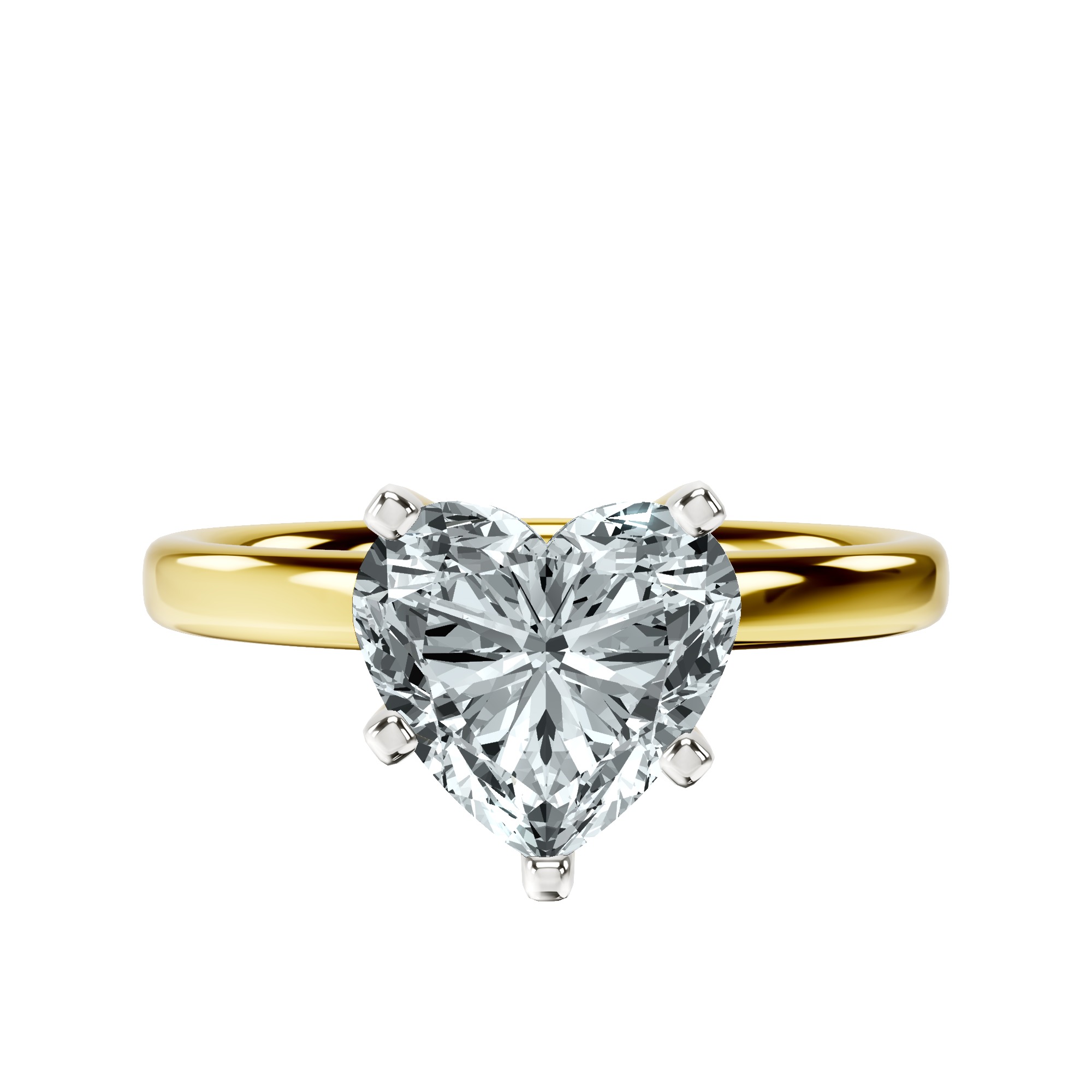 Four Prong Solitaire 2mm Lab Diamond Ring front view