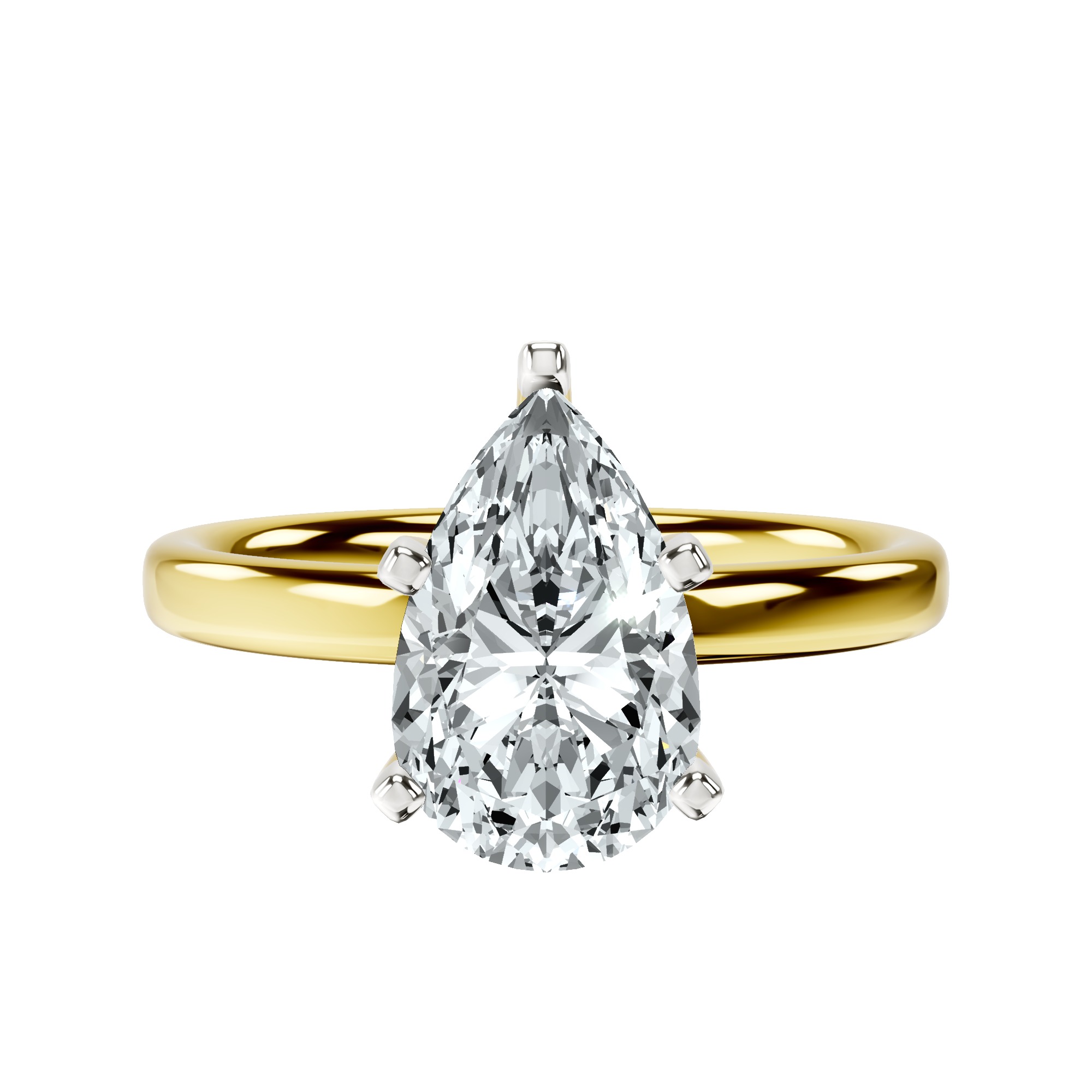 Four Prong Solitaire 2mm Lab Diamond Ring front view