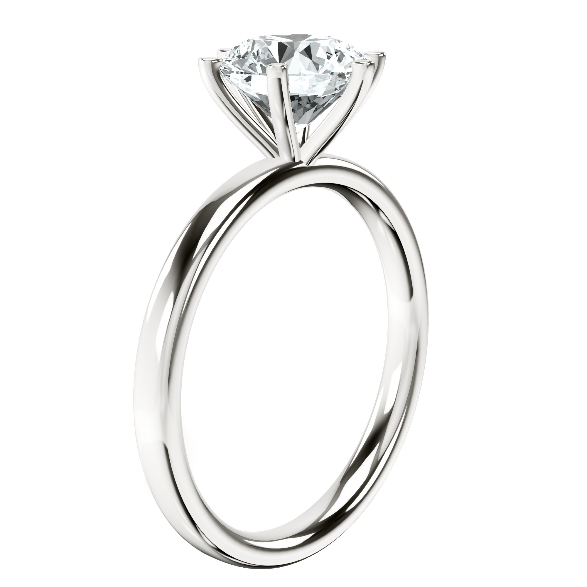 Six Prong Solitaire 2mm Lab Diamond Ring top view