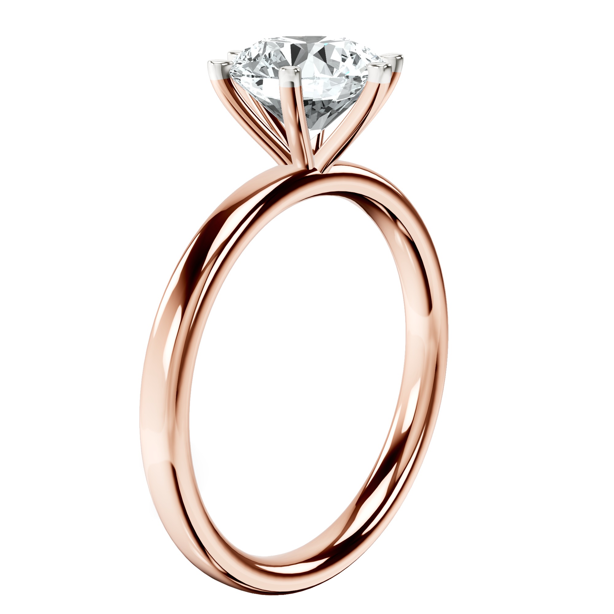 Six Prong Solitaire 2mm Lab Diamond Ring top view