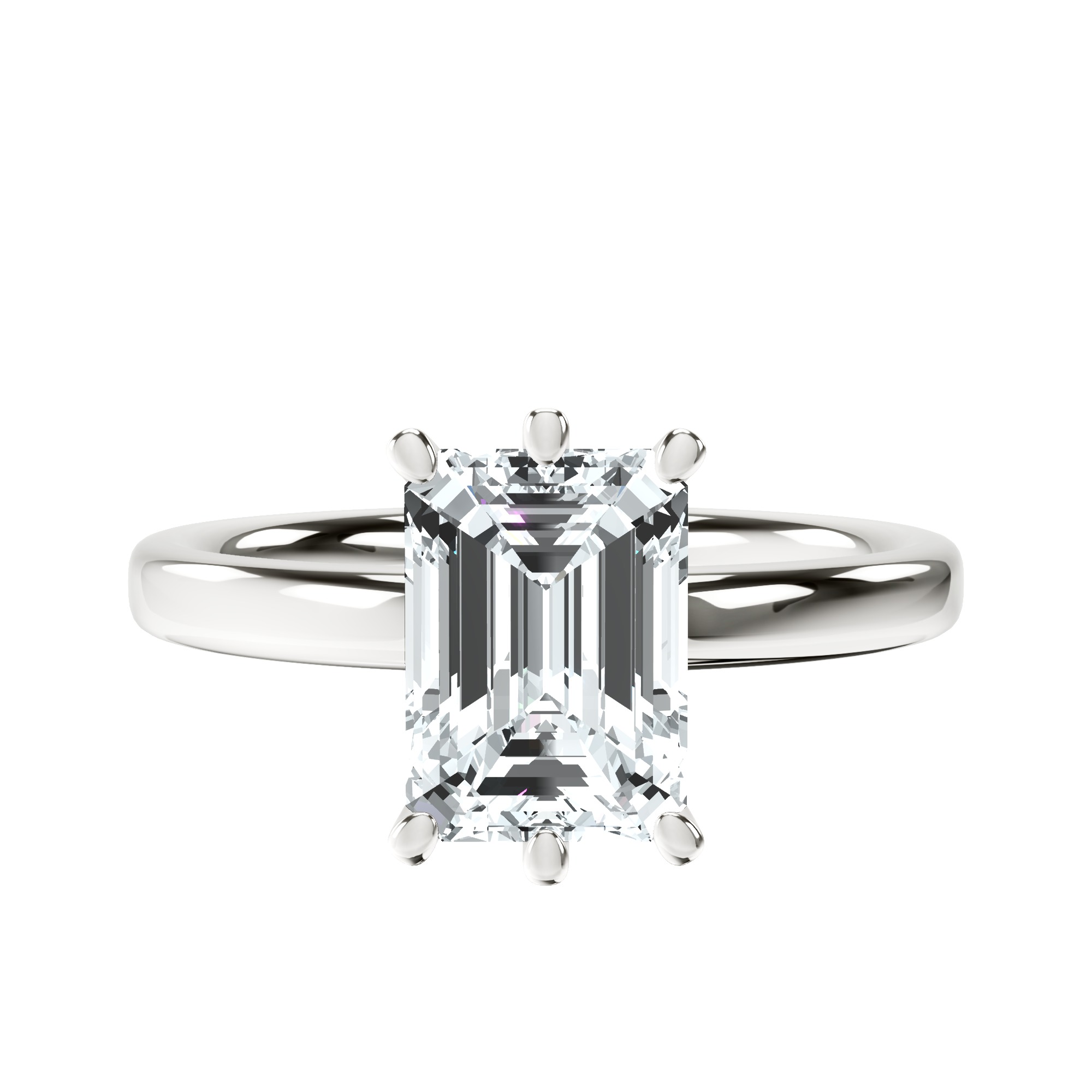 Six Prong Solitaire 2mm Lab Diamond Ring front view