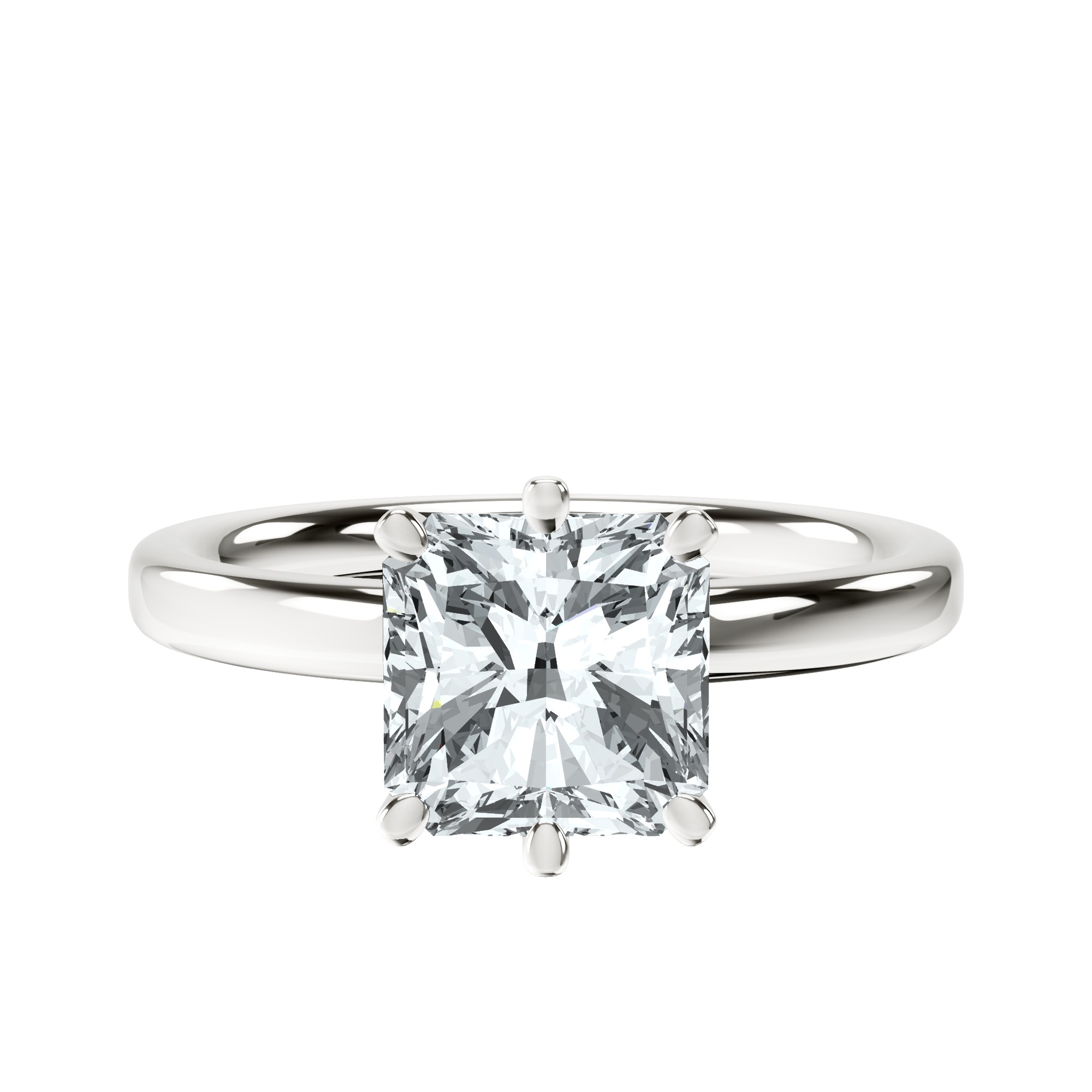 Six Prong Solitaire 2mm Lab Diamond Ring front view