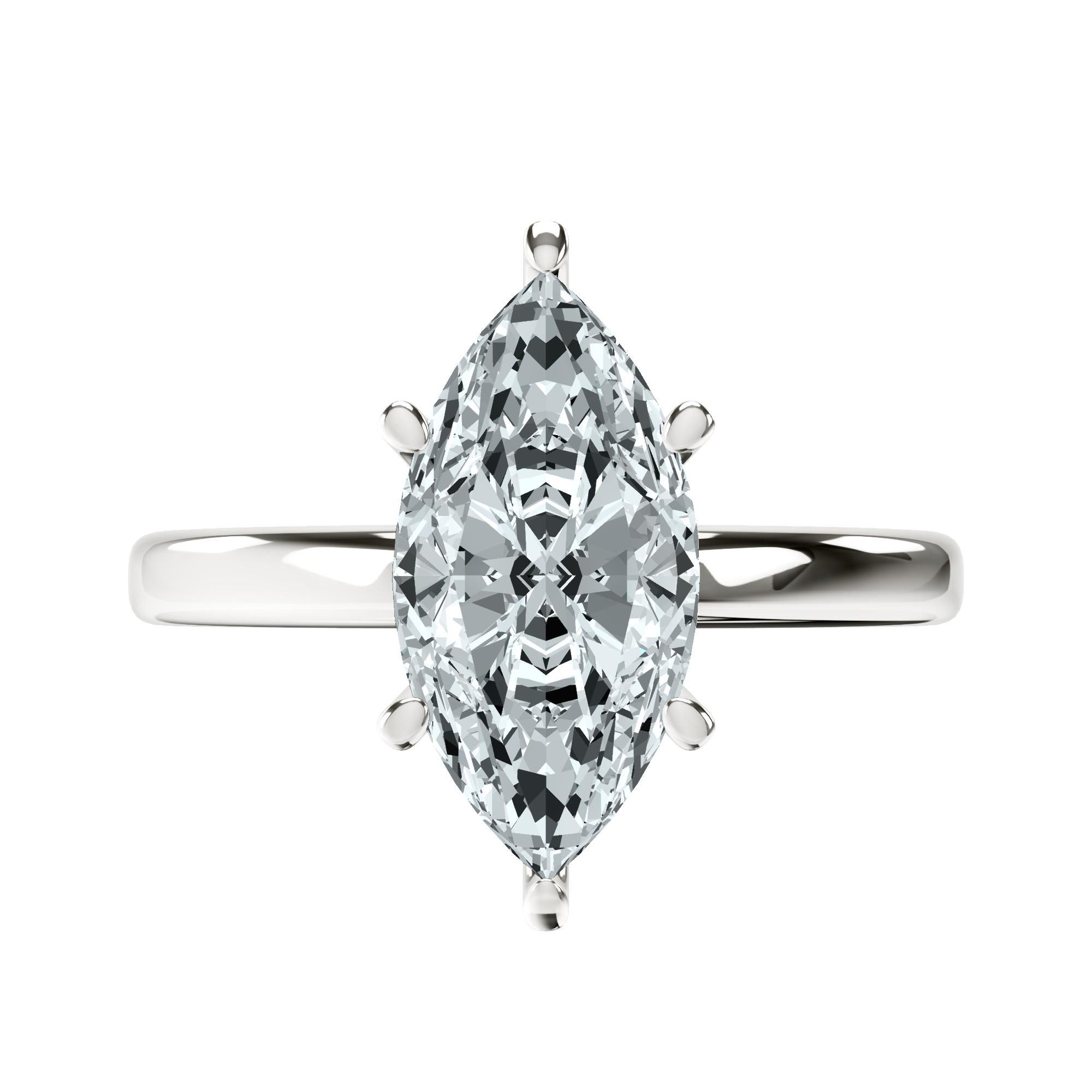 Six Prong Solitaire 2mm Lab Diamond Ring front view