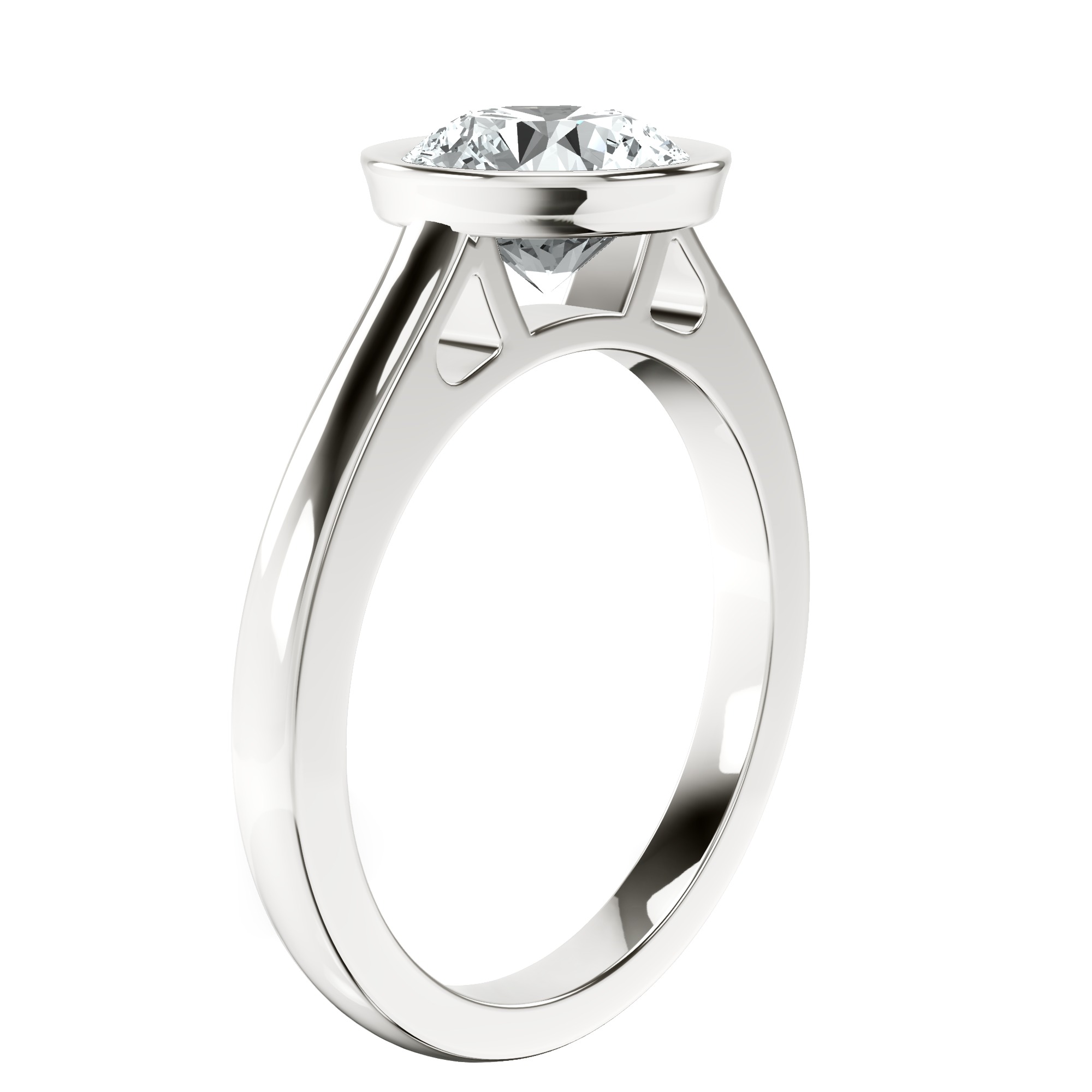 Bezel Set Solitaire Lab Diamond Ring top view