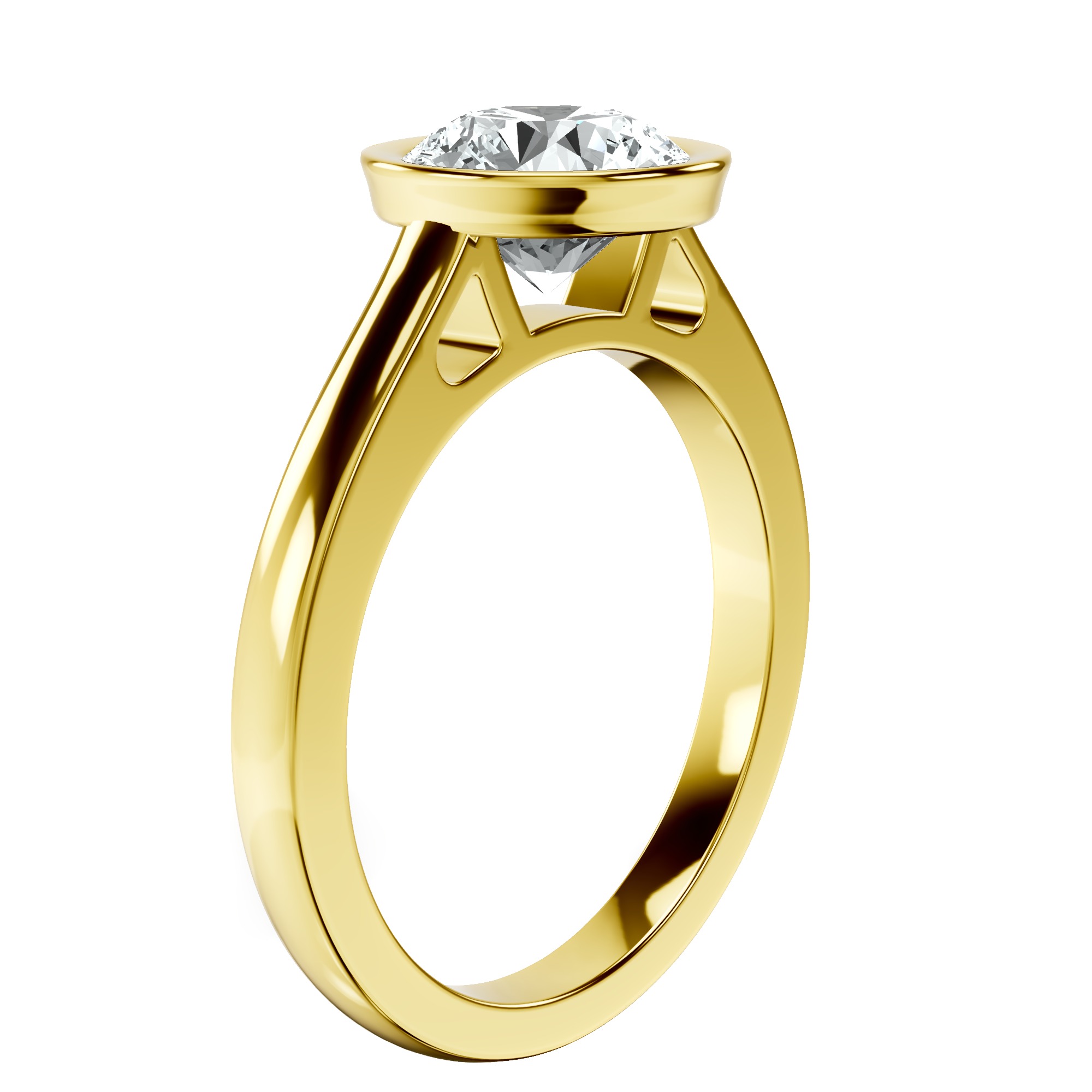 Bezel Set Solitaire Lab Diamond Ring top view