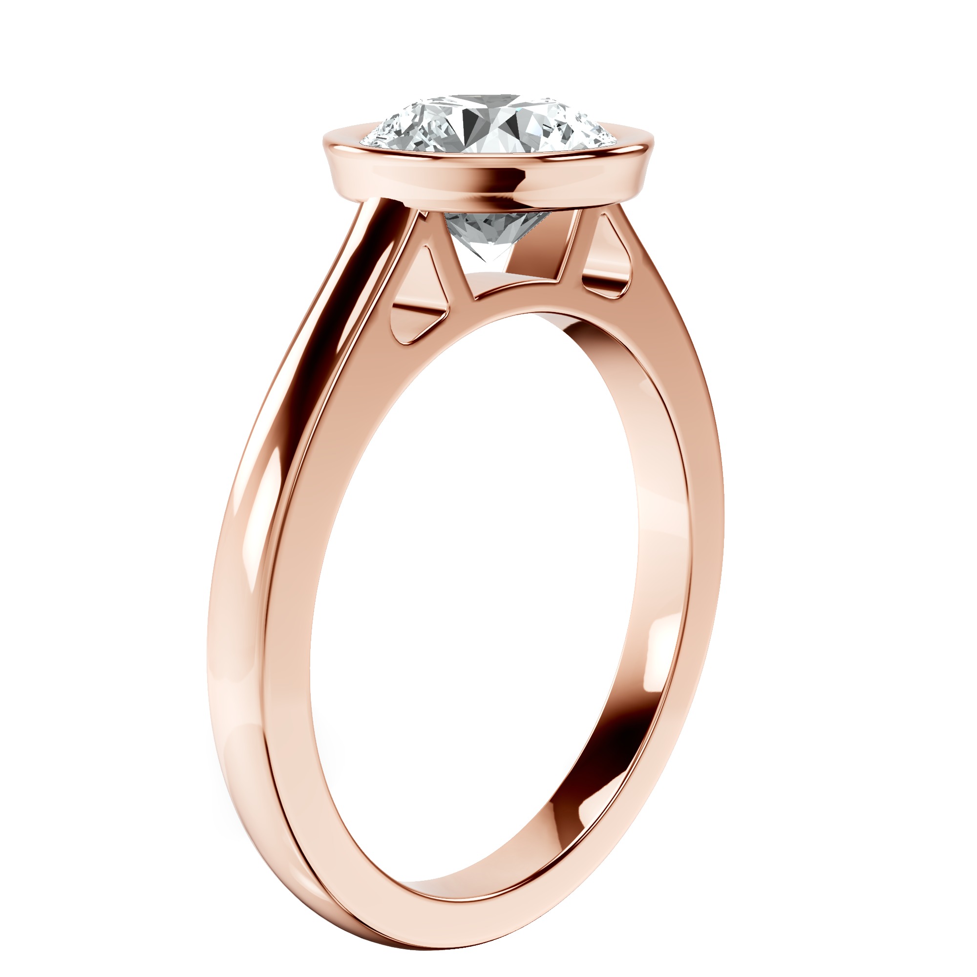 Bezel Set Solitaire Lab Diamond Ring top view