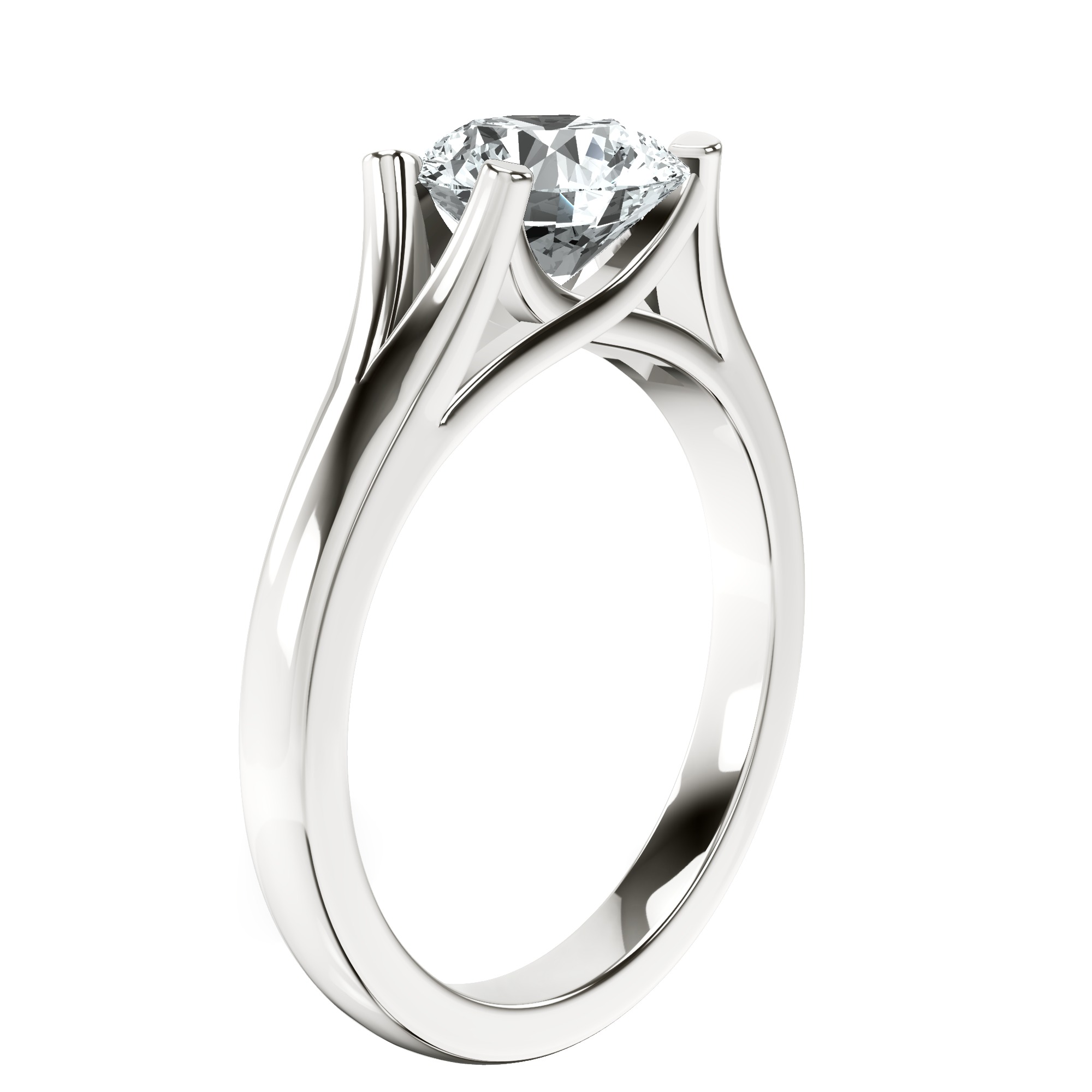Cathedral Split Shank Solitaire Lab Diamond Ring top view