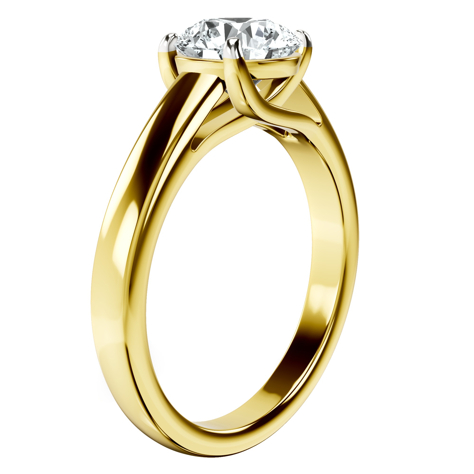 Allen Flat Band Solitaire Lab Diamond Ring top view