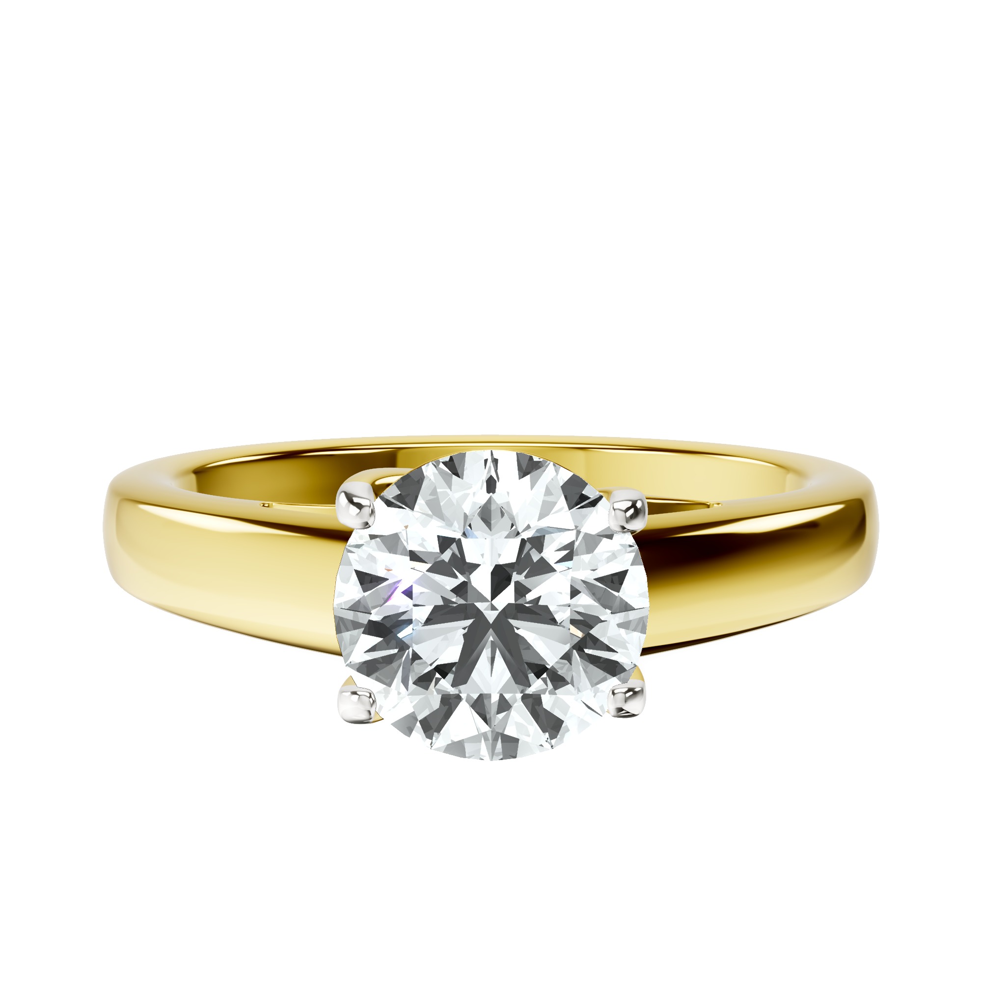 Allen Flat Band Solitaire Lab Diamond Ring front view