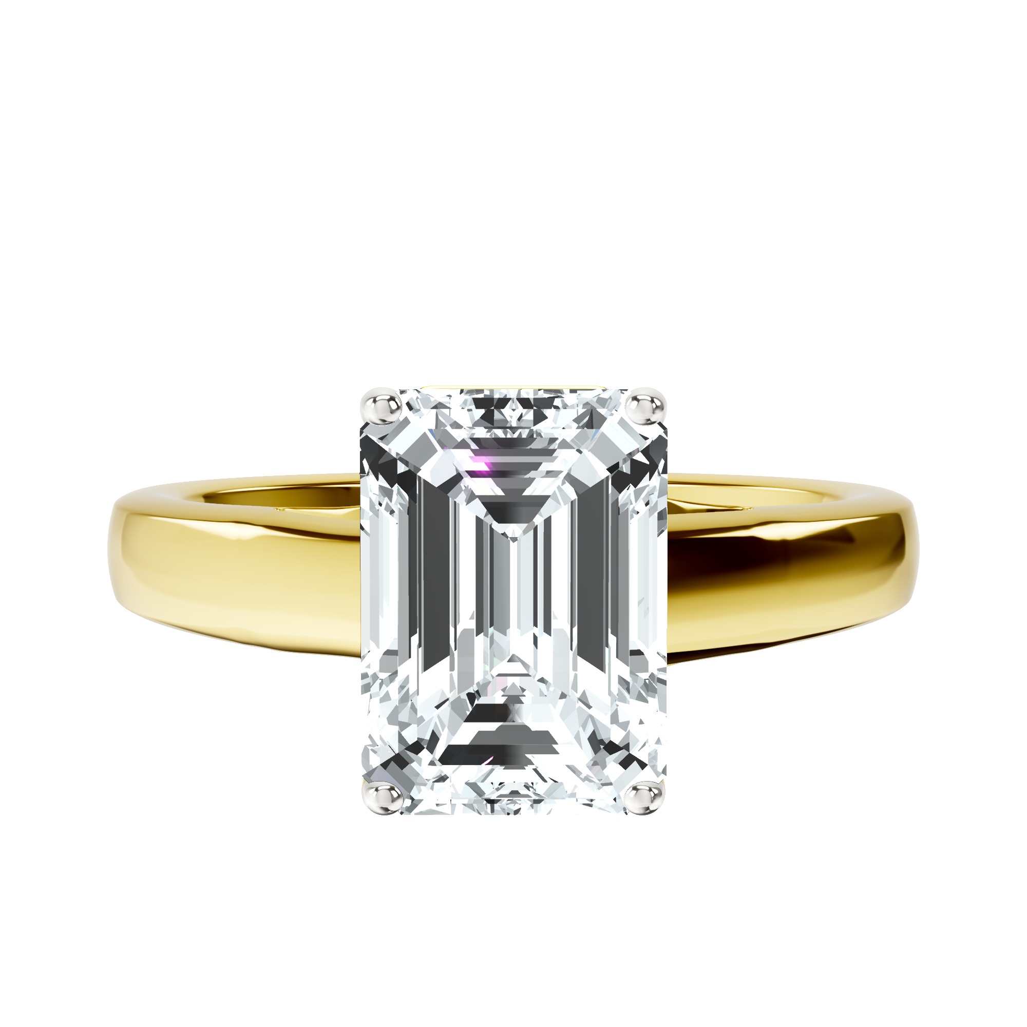 Allen Flat Band Solitaire Lab Diamond Ring front view