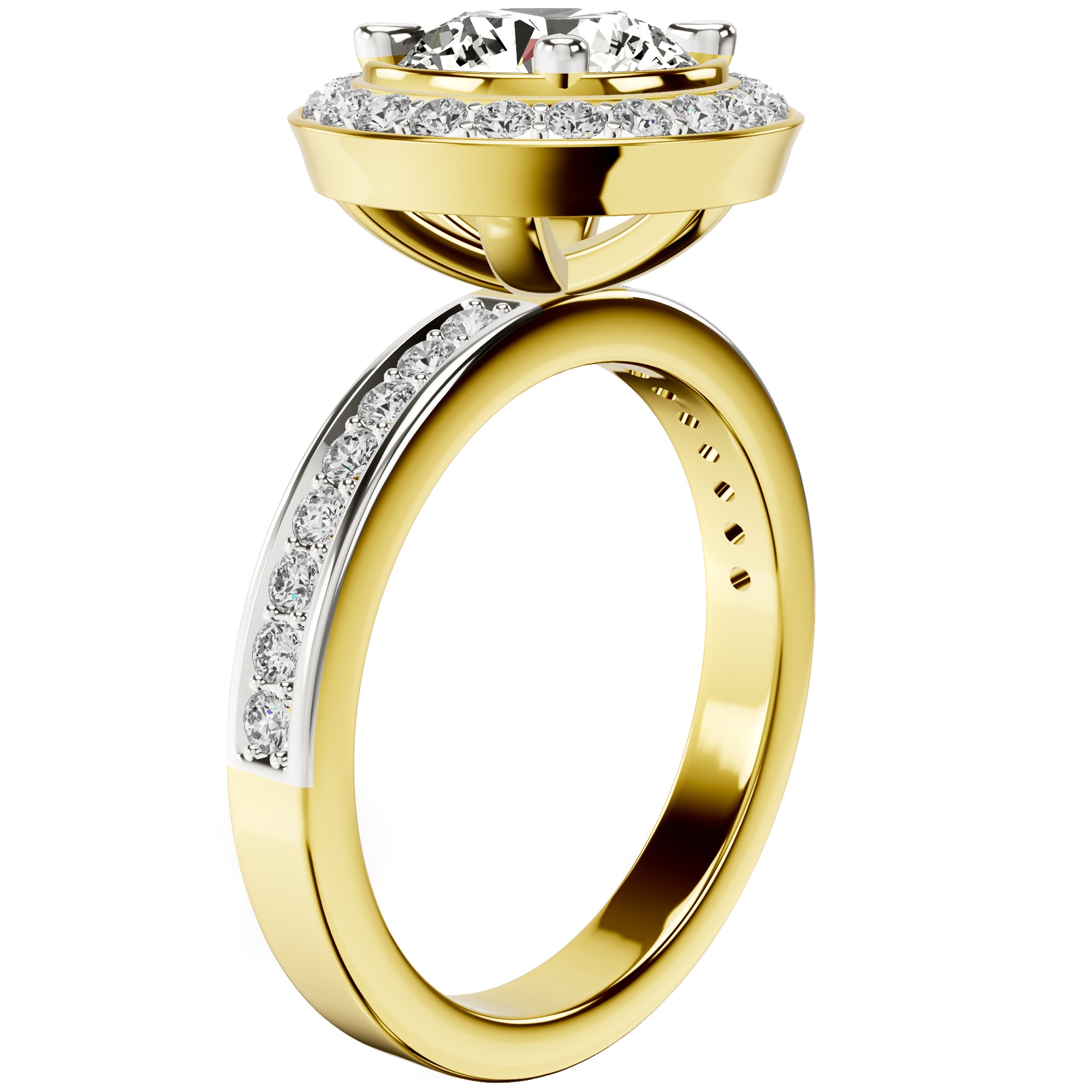 Around the Globe Halo Lab Diamond Ring top view