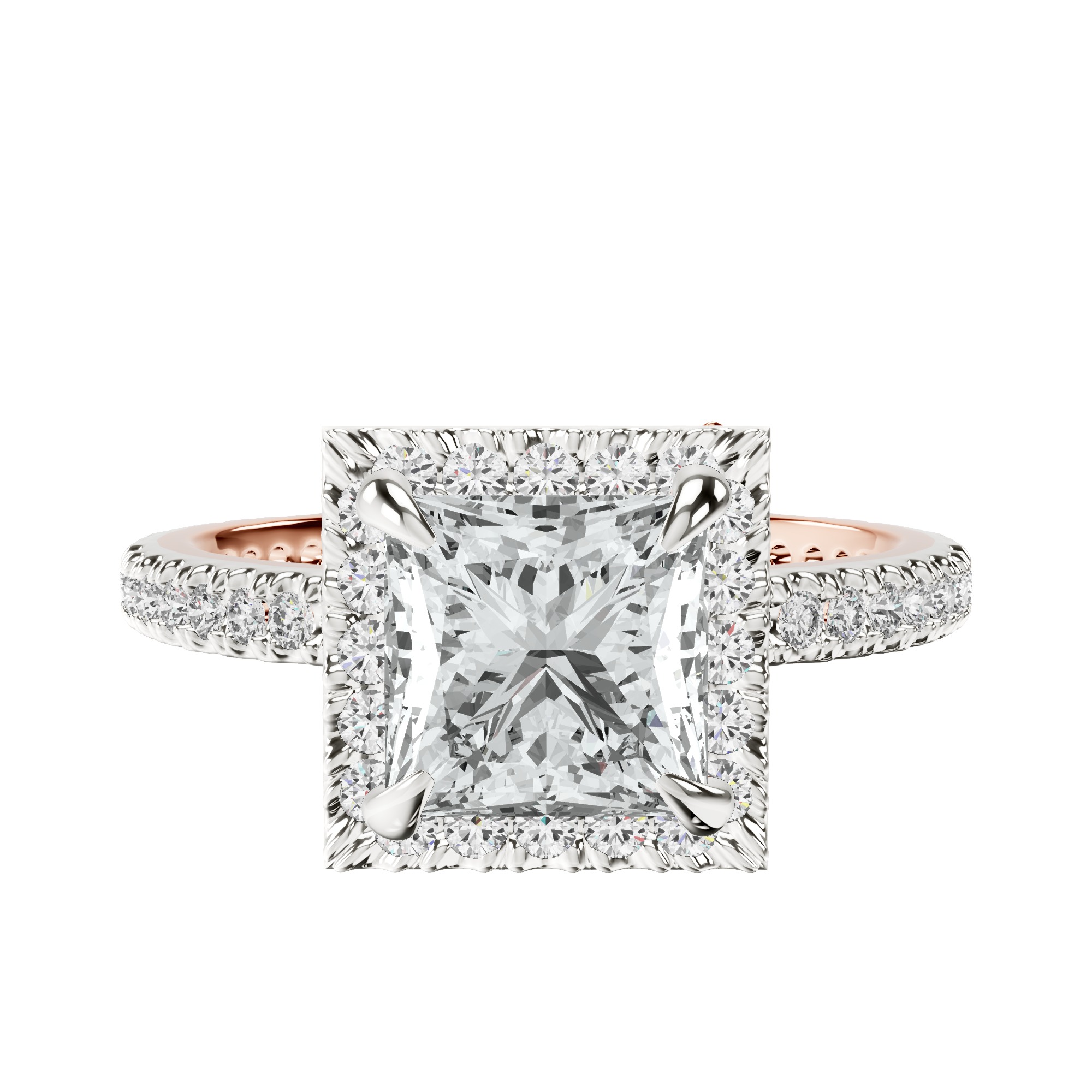 Klarissa Halo Lab Diamond Eternity Ring front view