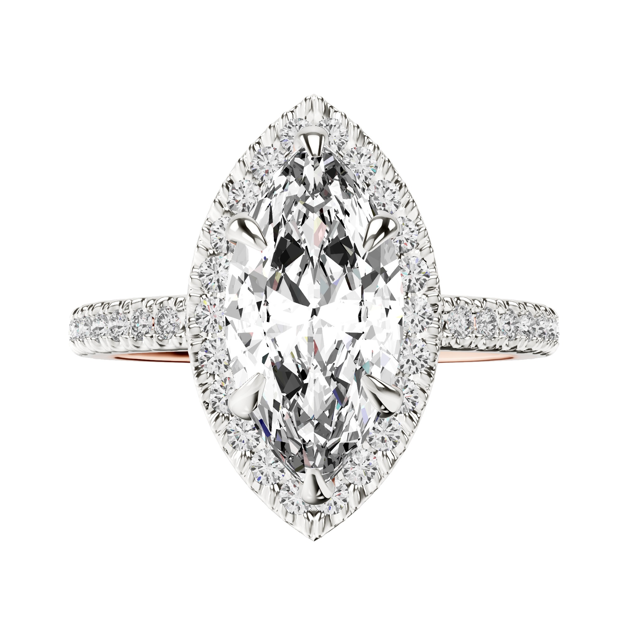 Klarissa Halo Lab Diamond Eternity Ring front view