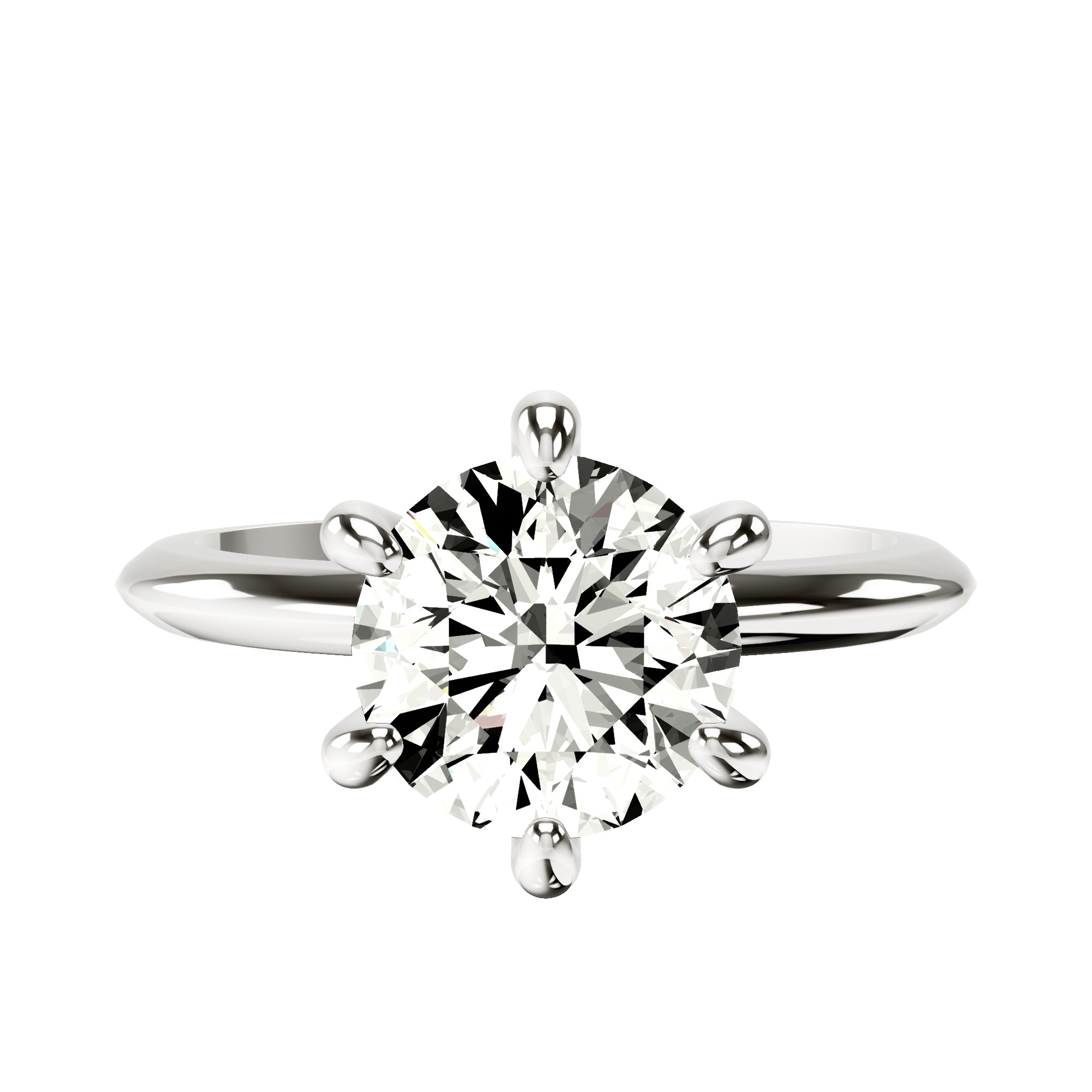 Alora Six Prong Solitaire Lab Diamond Ring front view