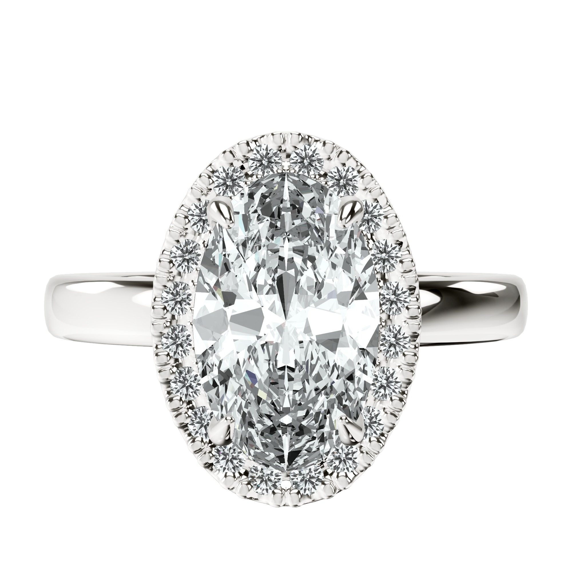 Anna Hidden Accents Halo Lab Diamond Ring front view