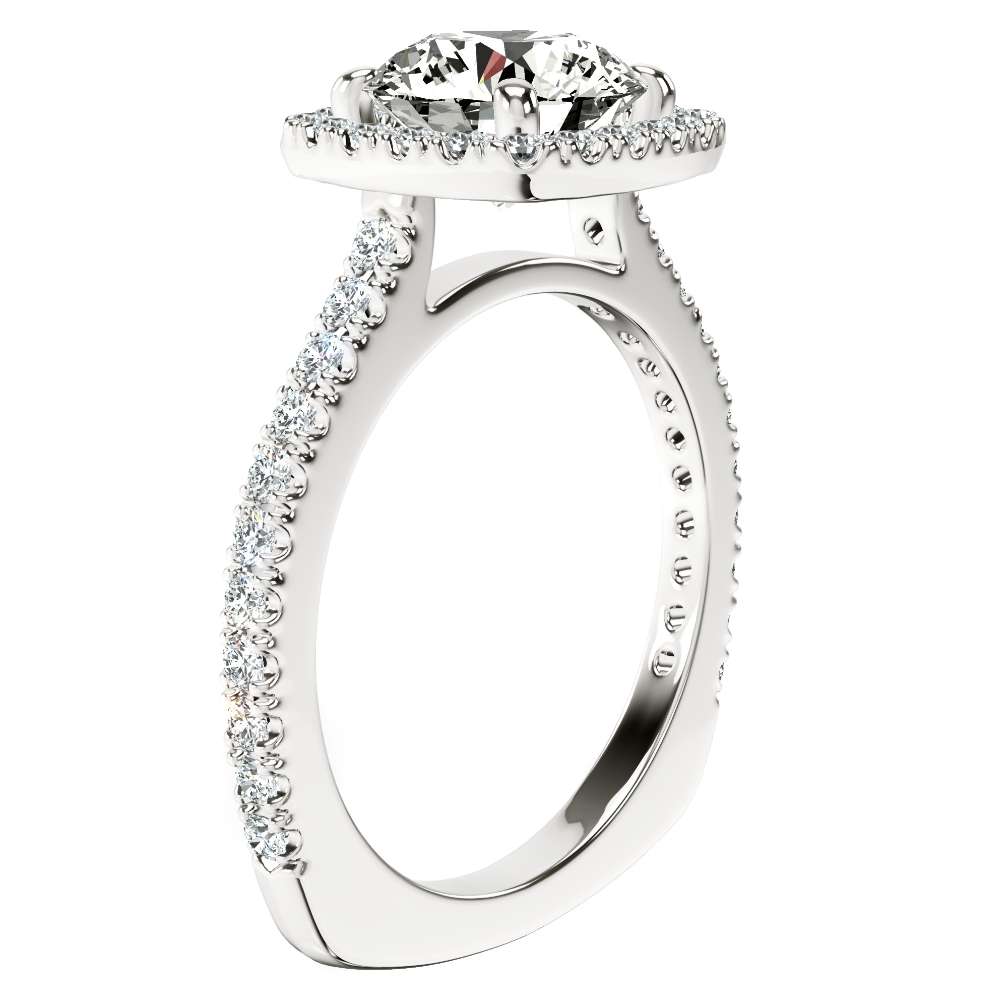 Valerie Euro Shank Halo Lab Diamond Ring top view