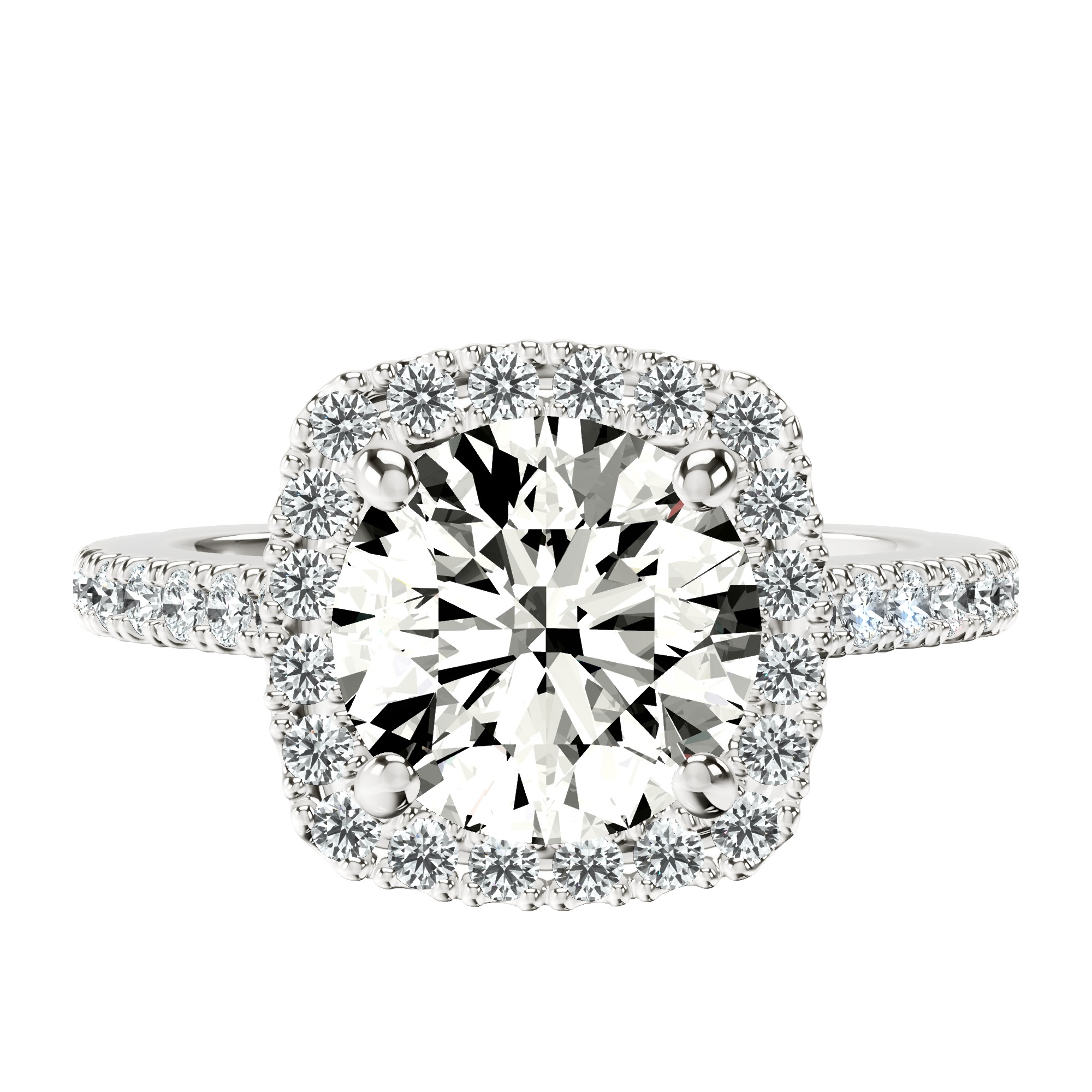 Valerie Euro Shank Halo Lab Diamond Ring front view