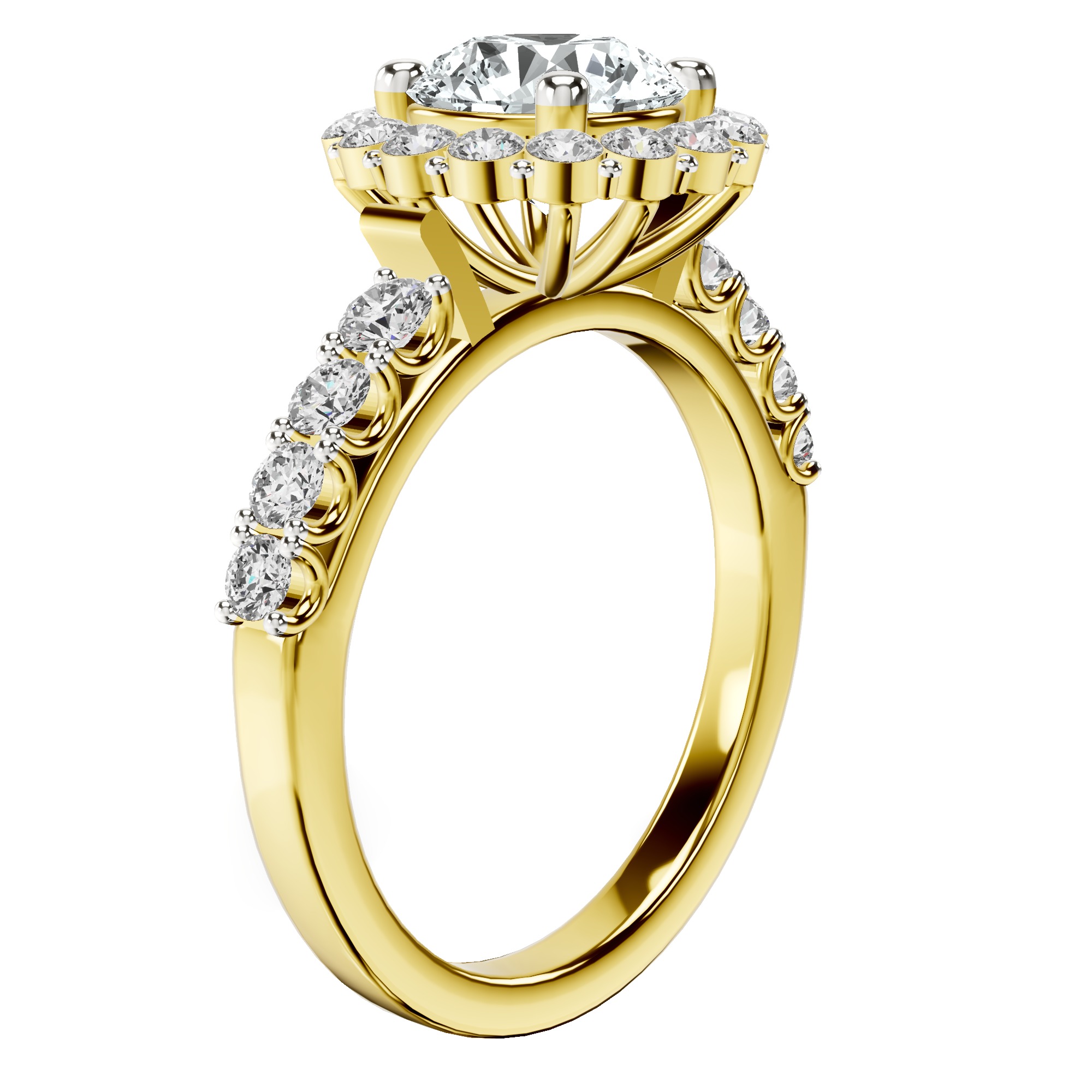 Vionna Round Halo Lab Diamond Ring top view