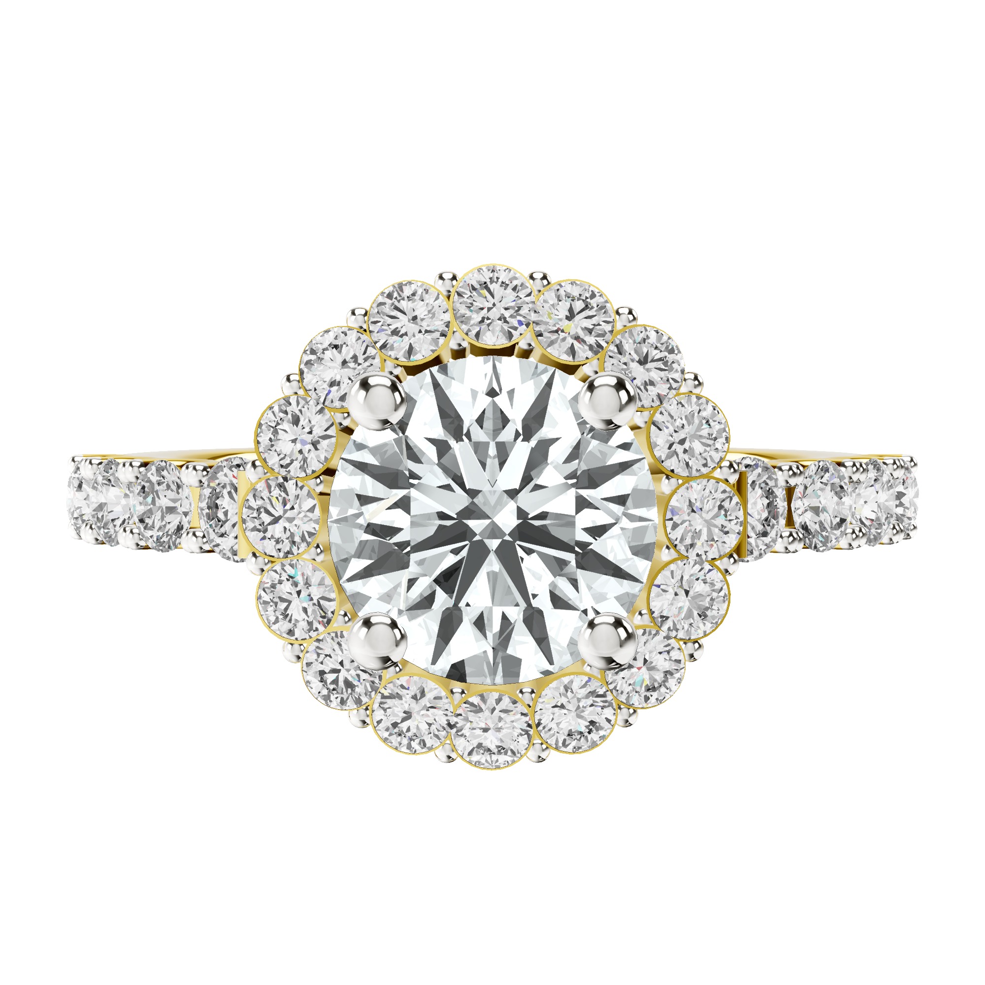 Vionna Round Halo Lab Diamond Ring front view