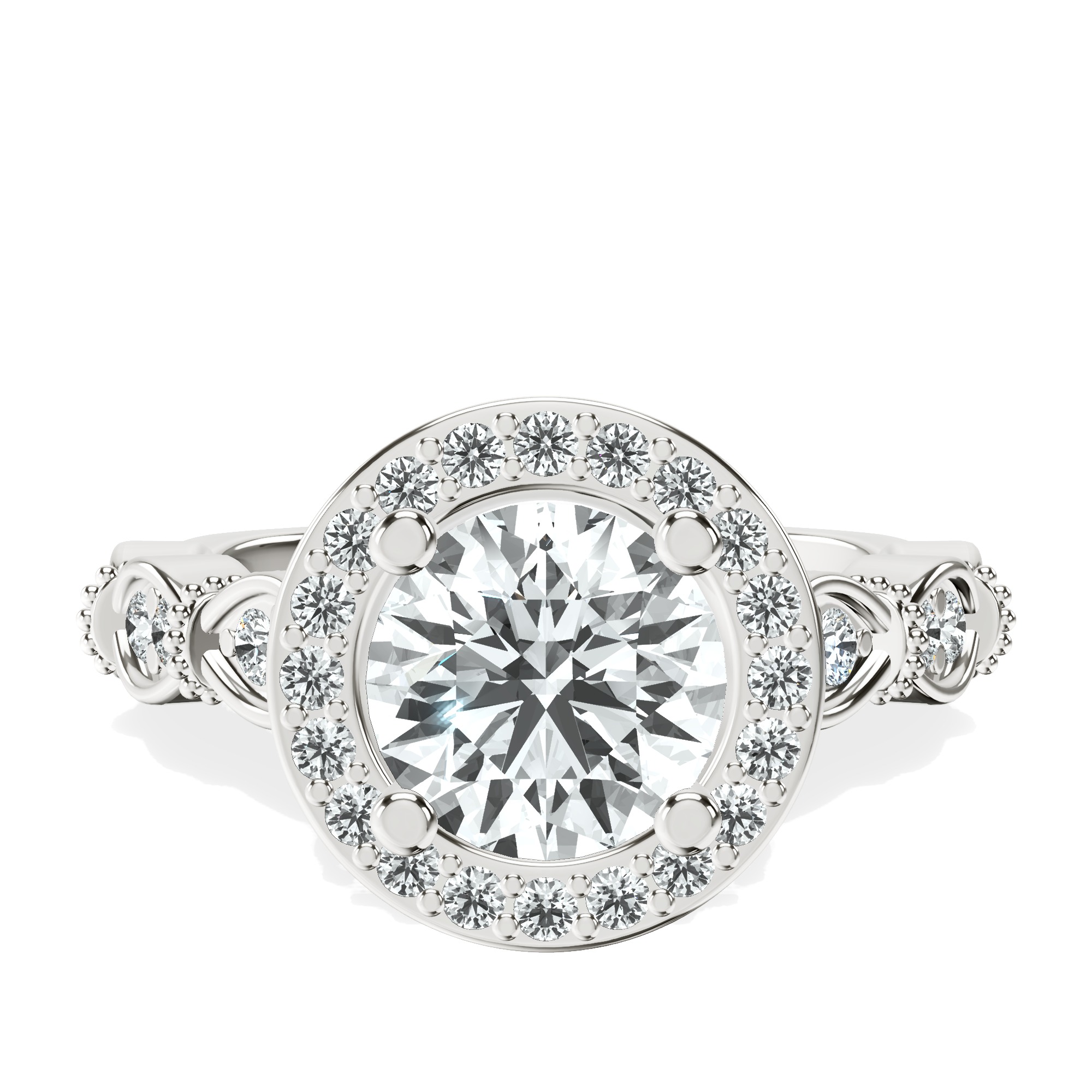 Micaela Halo Lab Diamond Ring front view