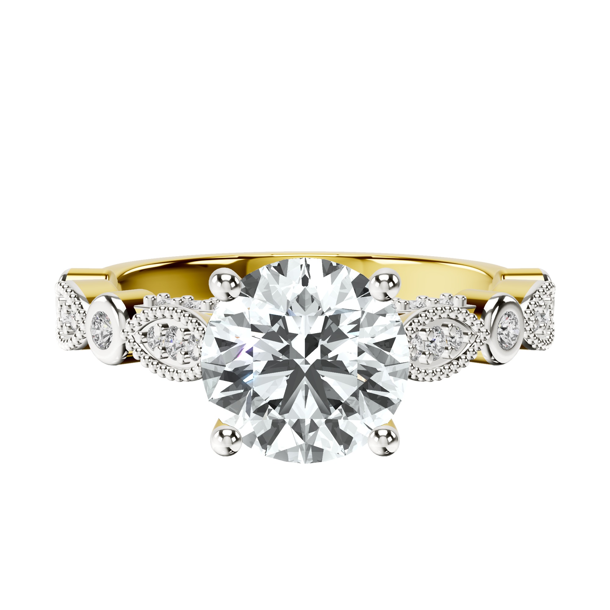 Larisa Side Stone Lab Diamond Ring front view