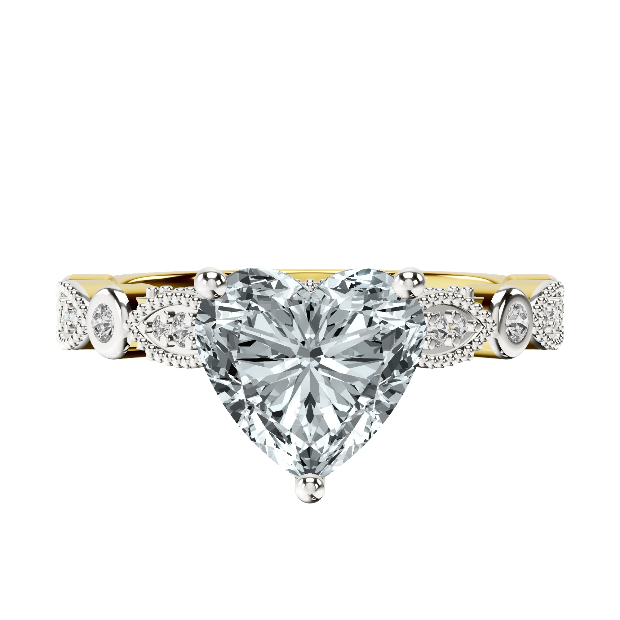 Larisa Side Stone Lab Diamond Ring front view