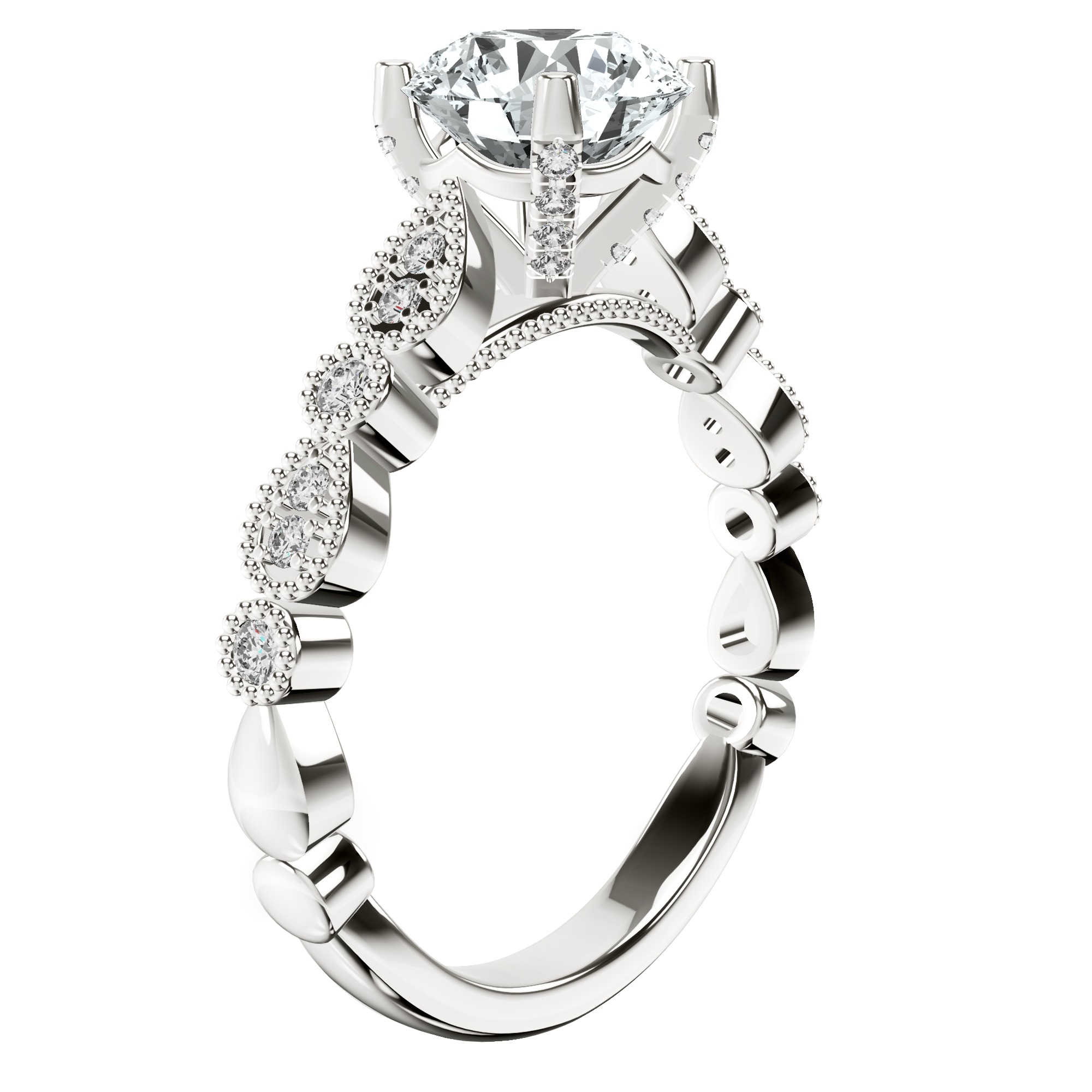 Filippa Milgrain Lab Diamond Ring top view