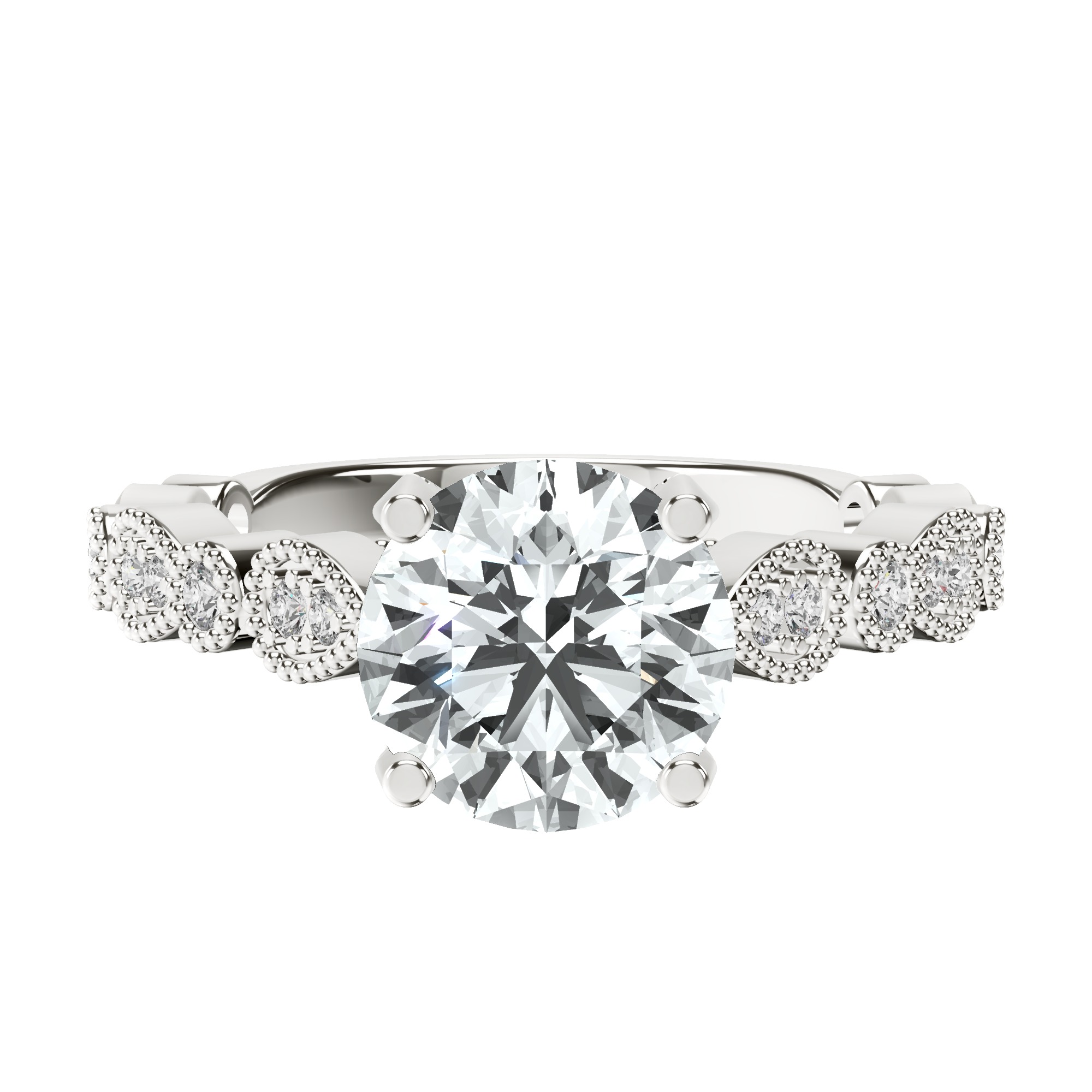 Filippa Milgrain Lab Diamond Ring front view