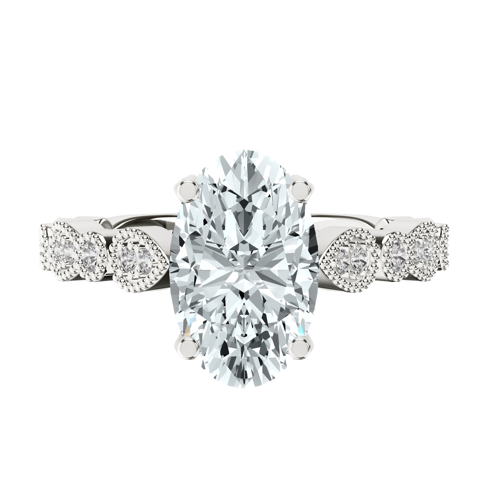 Filippa Milgrain Lab Diamond Ring front view