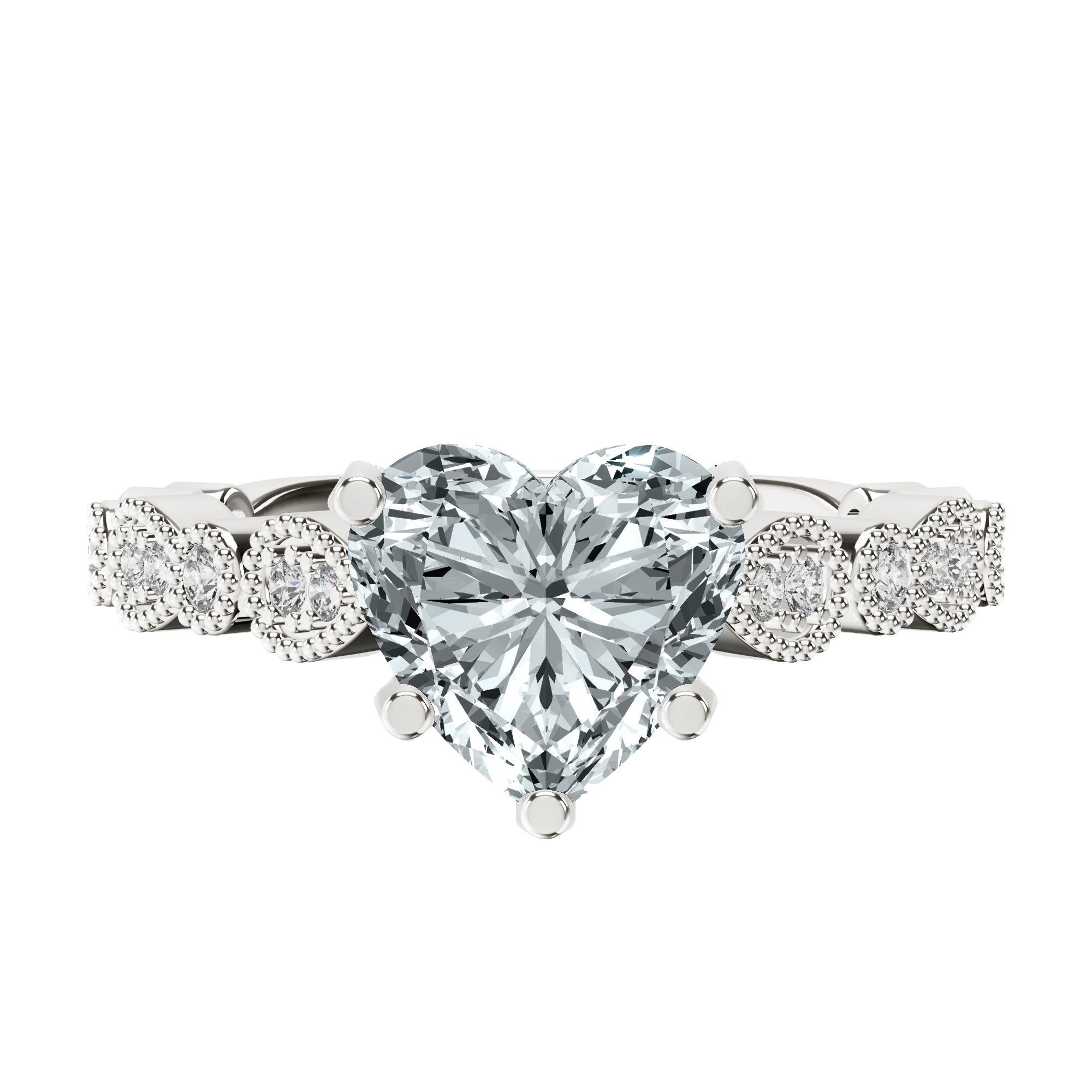 Filippa Milgrain Lab Diamond Ring front view