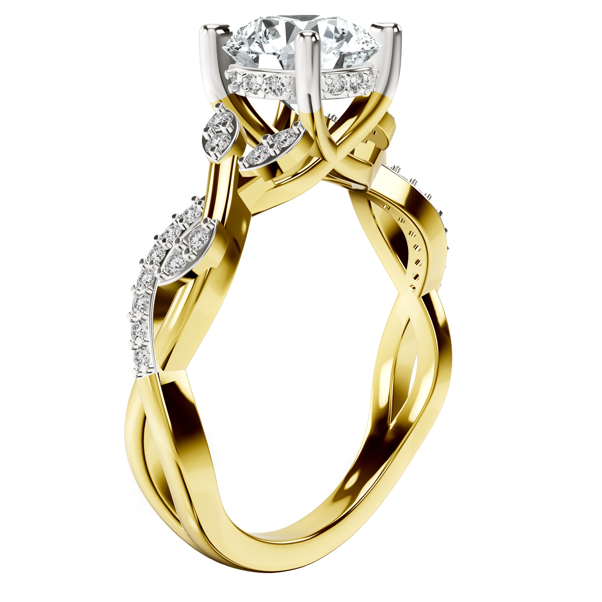 Harlow Twisted Shank Lab Diamond Ring top view