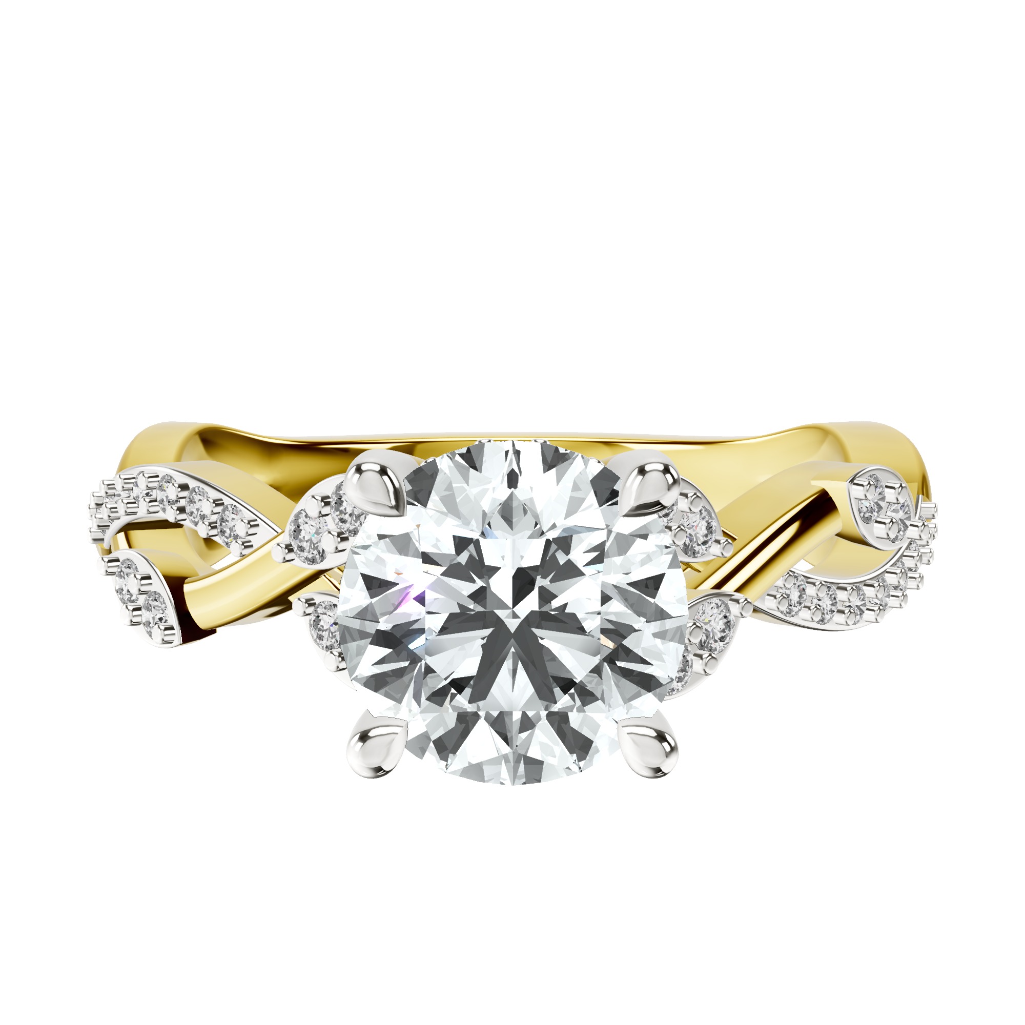 Harlow Twisted Shank Lab Diamond Ring front view
