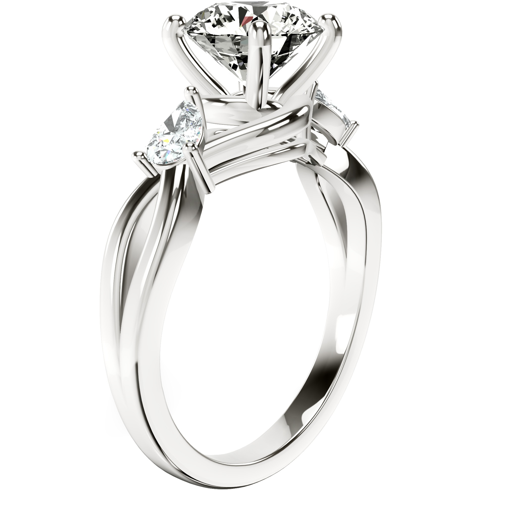 Odette Three Stone Bypass Lab Diamond Ring top view