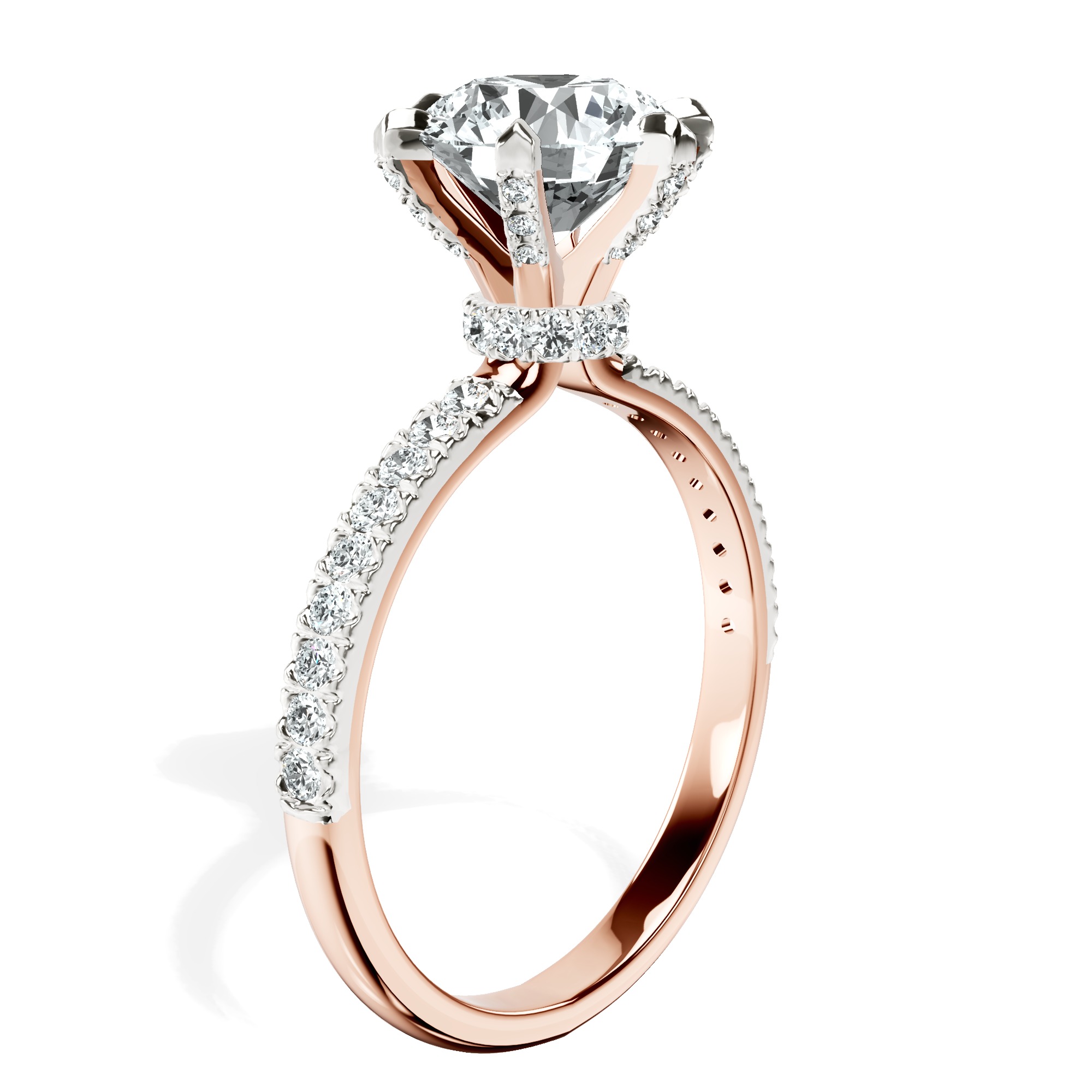 Mereia Secret Halo Lab Diamond Ring top view