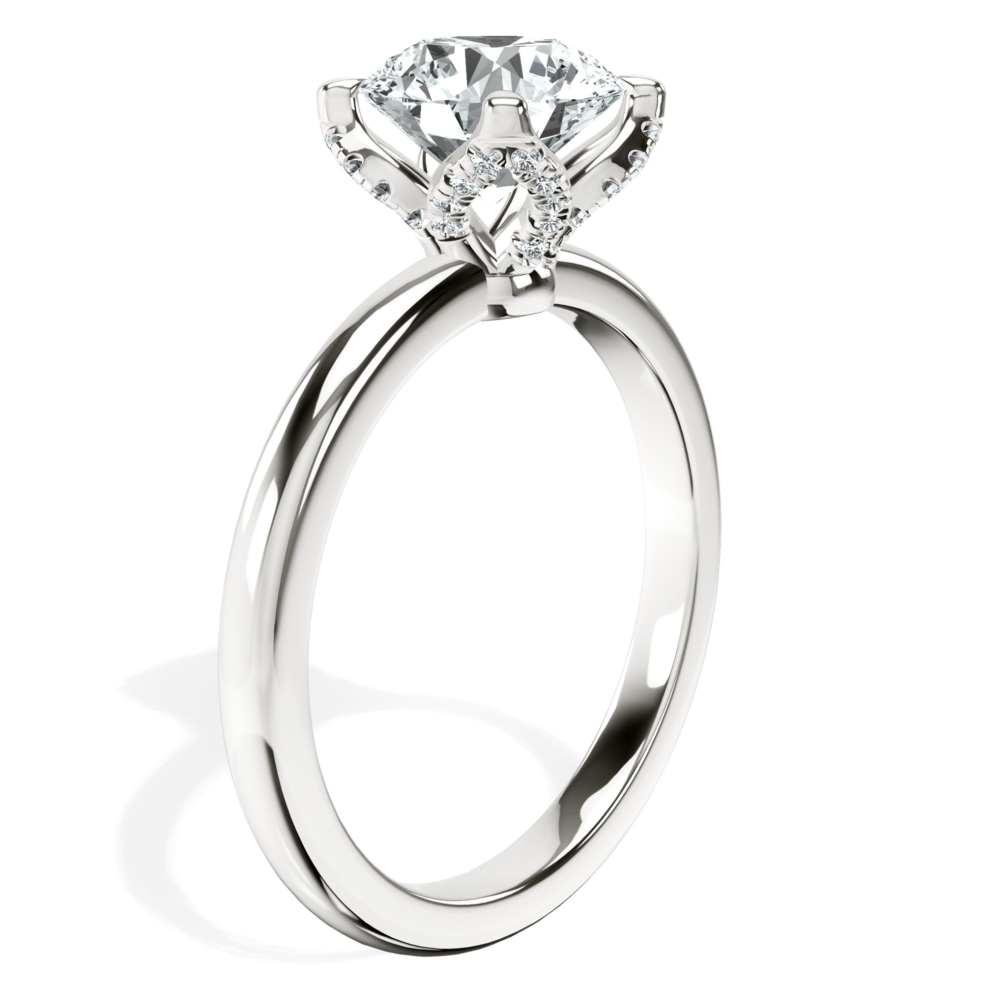 Mabel Petal Solitaire Lab Diamond Ring top view