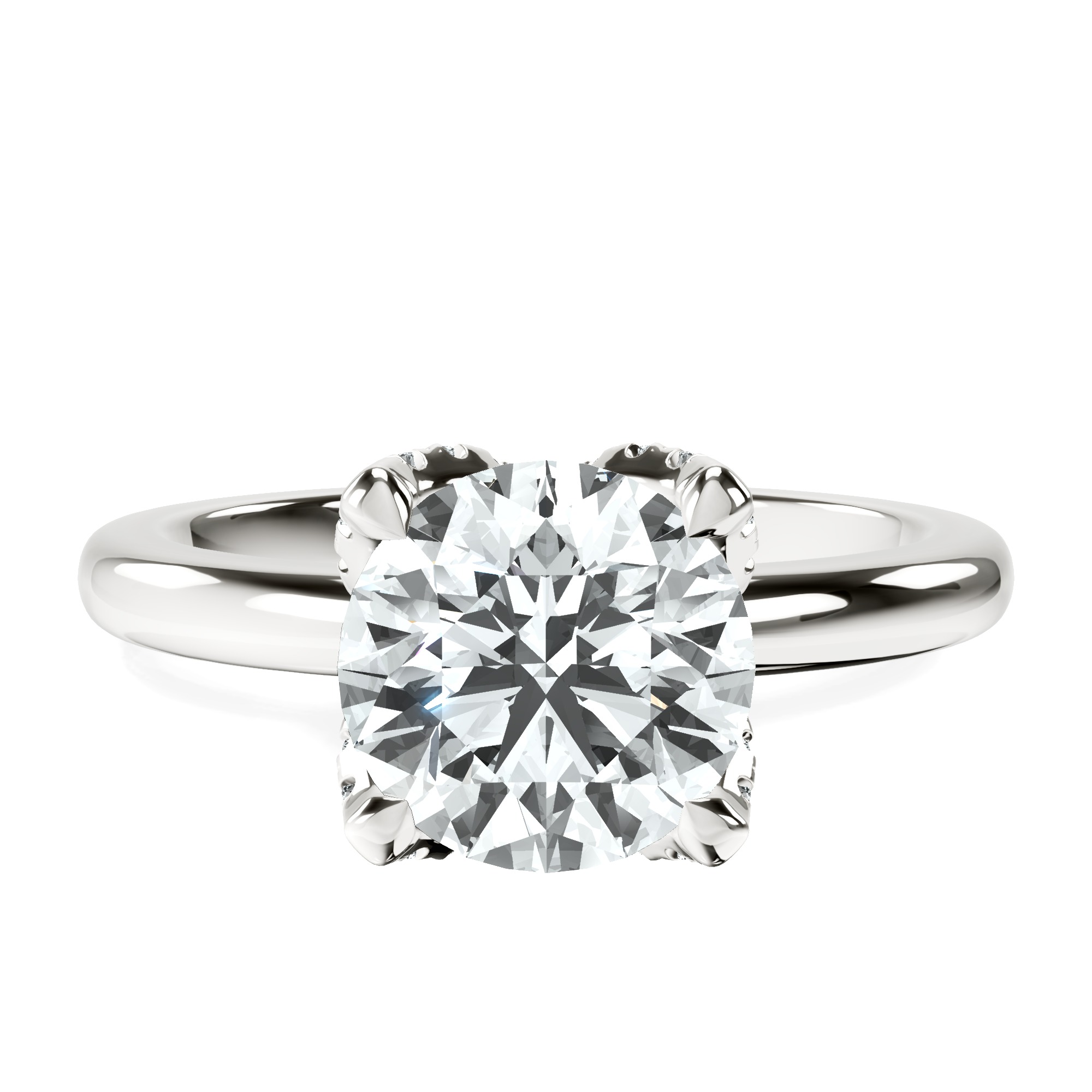 Mabel Petal Solitaire Lab Diamond Ring front view