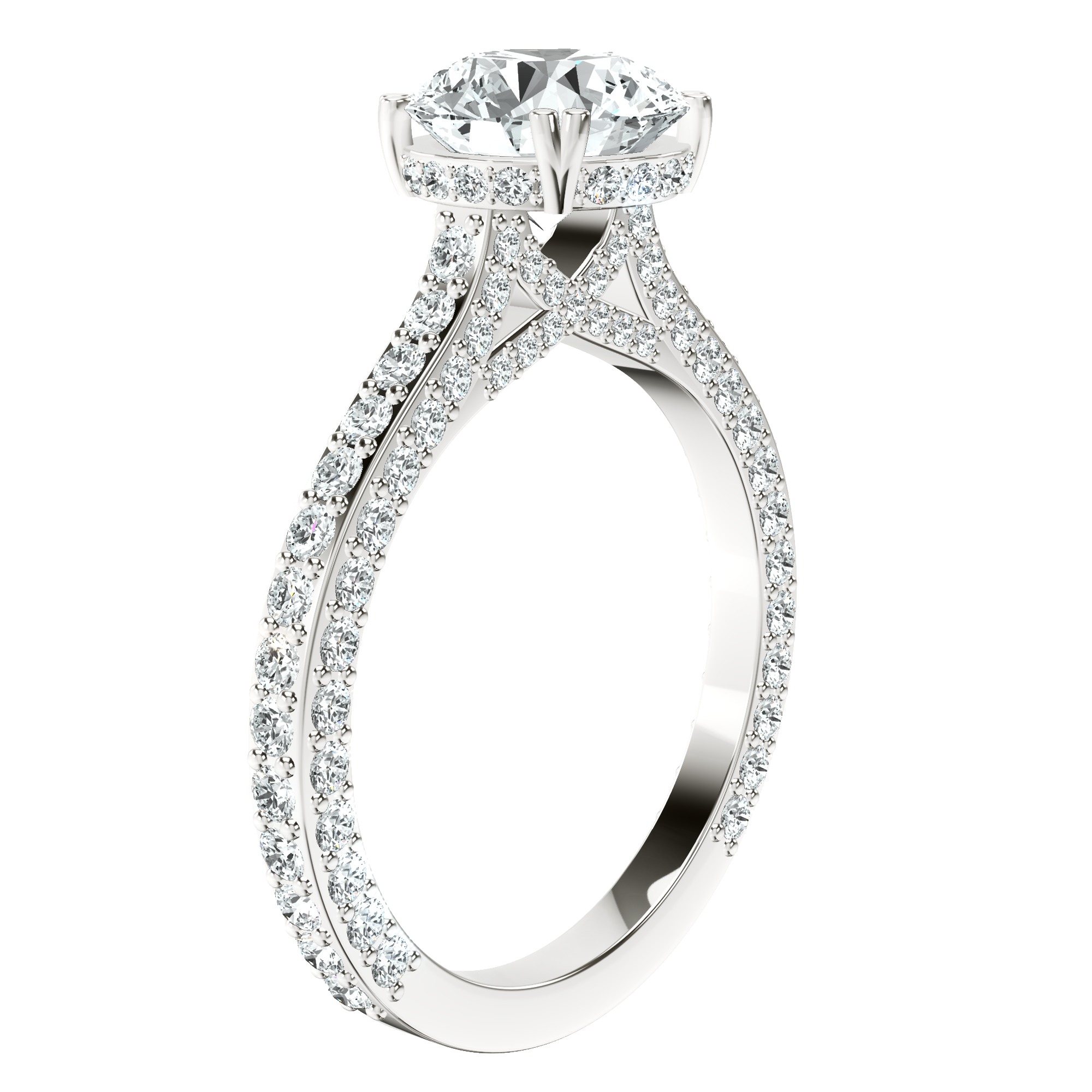 Eternia Criss Cross Side Halo Lab Diamond Ring top view