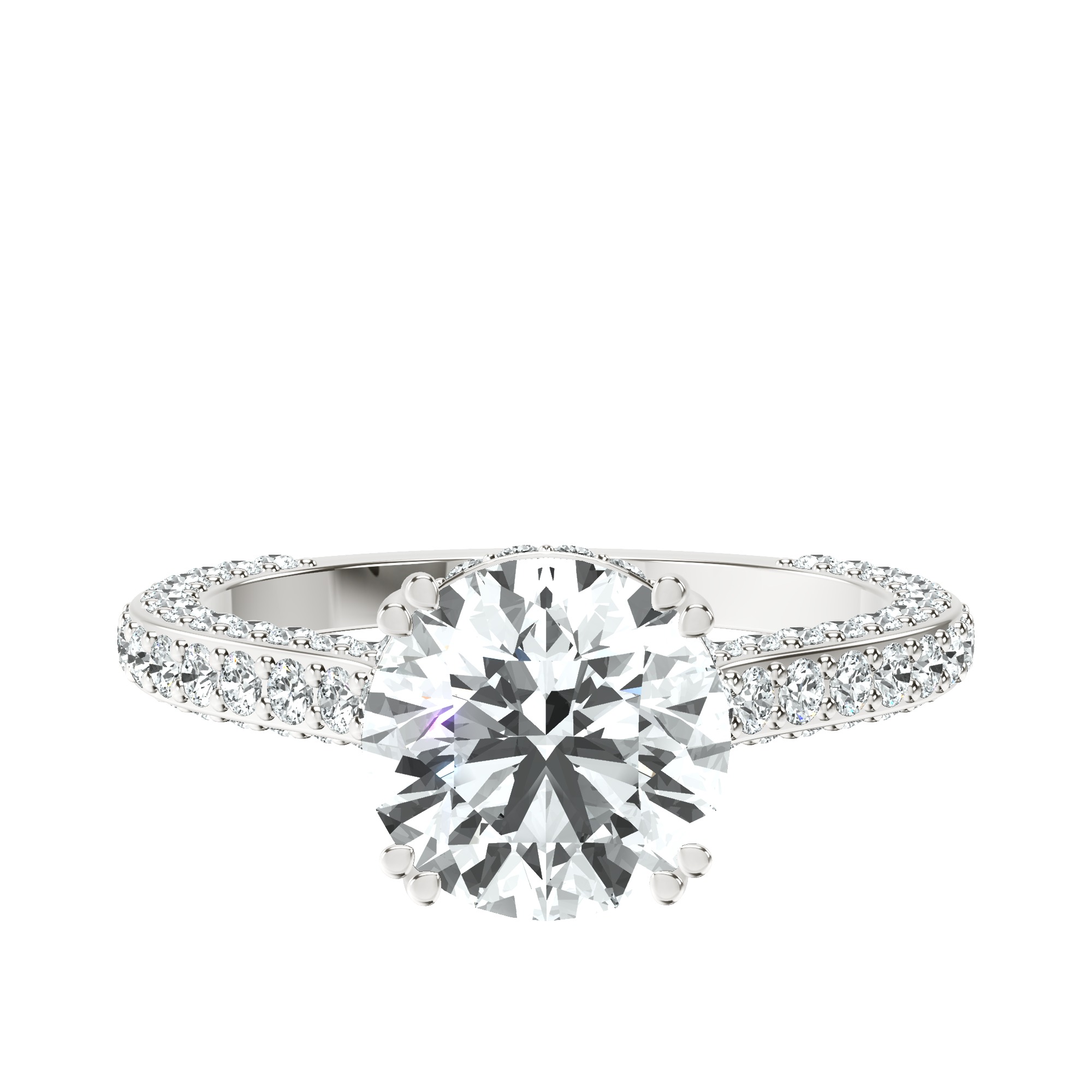 Eternia Criss Cross Side Halo Lab Diamond Ring front view