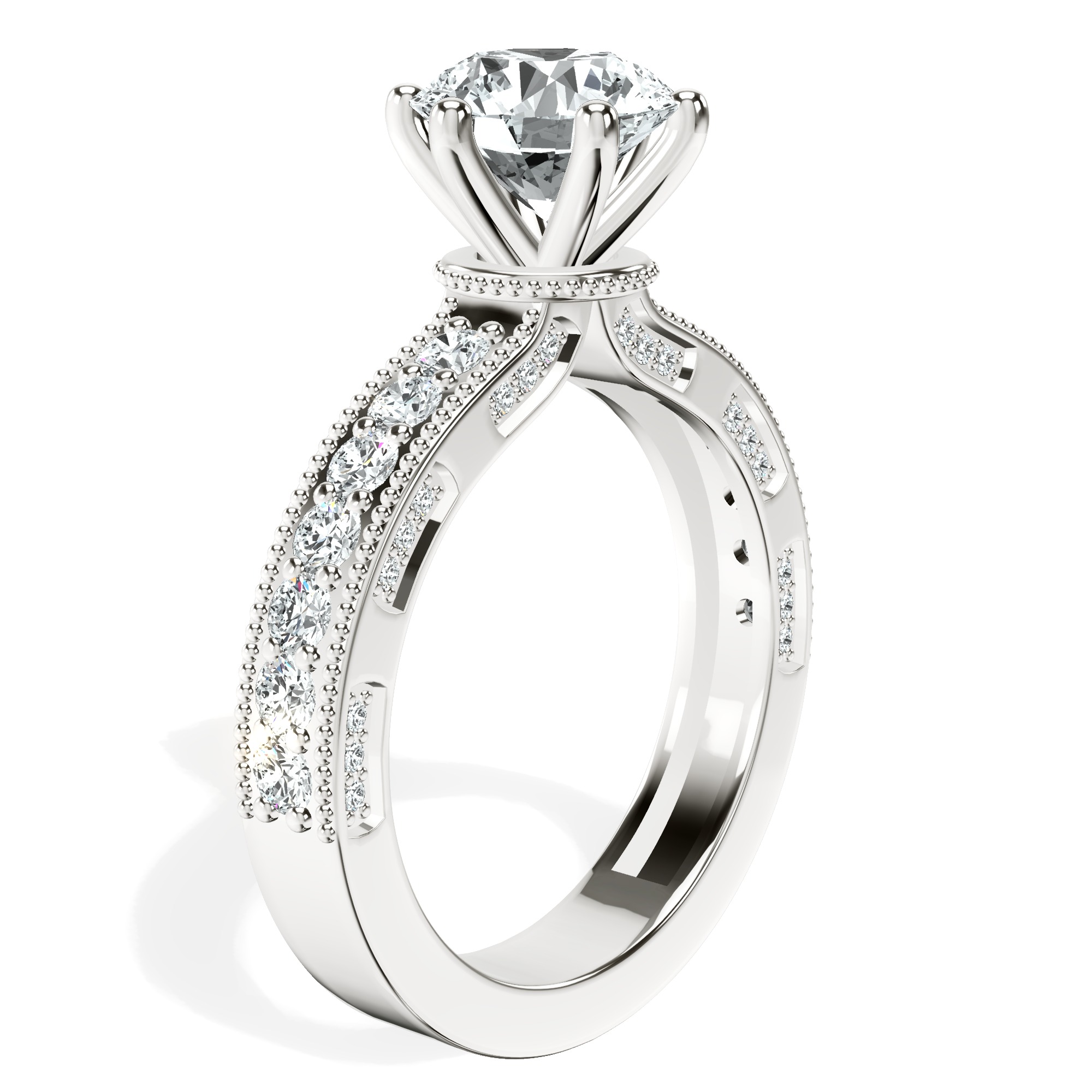 Regalia Milgrain Lab Diamond Ring top view